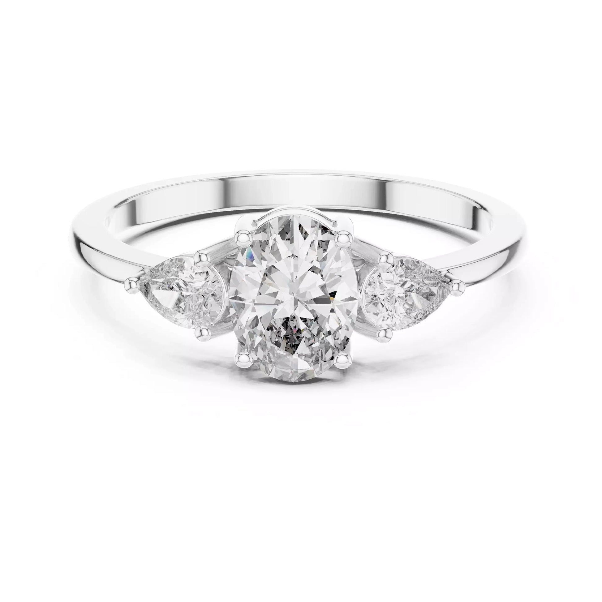 Oval and Pear Trilogy Ring