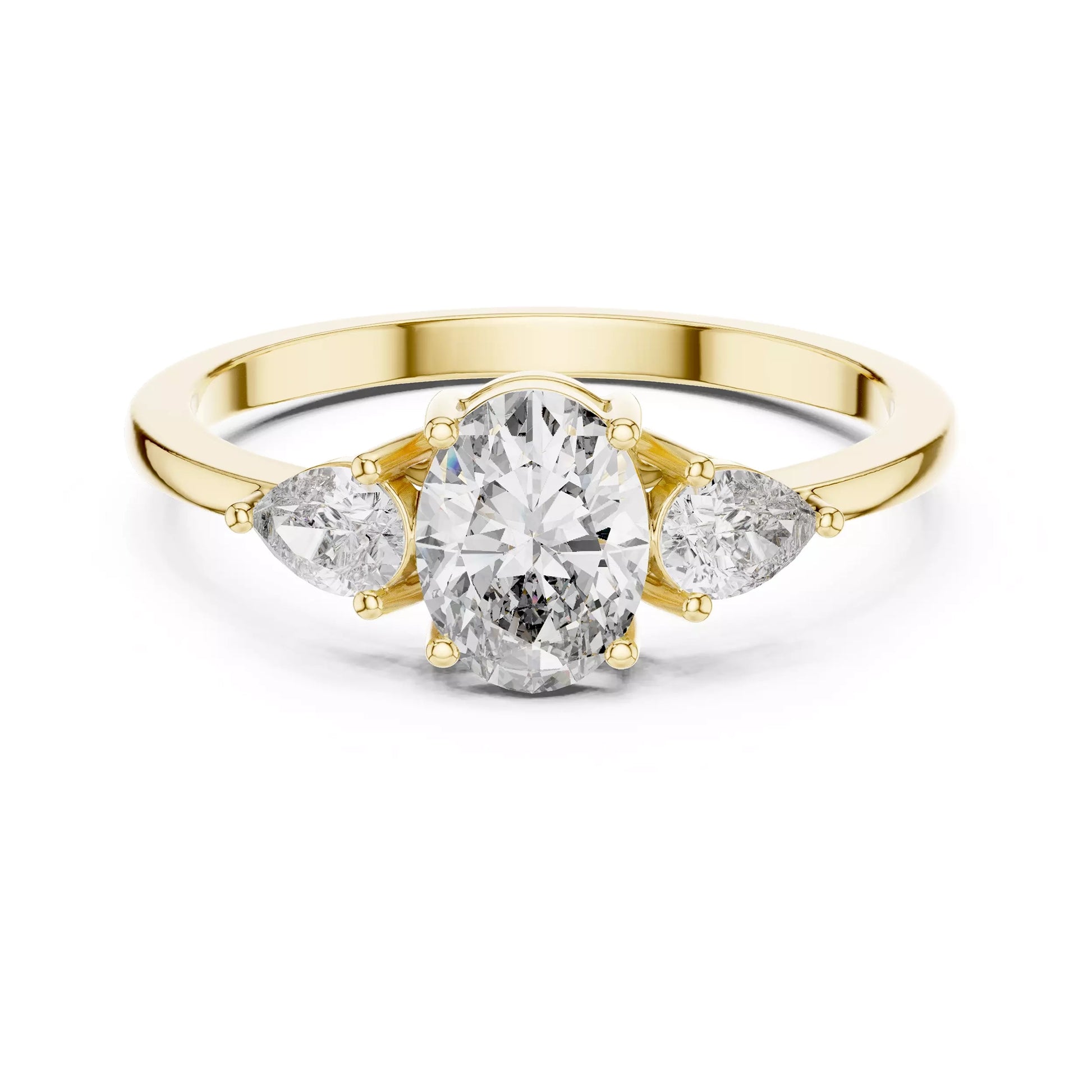 Oval and Pear Trilogy Ring