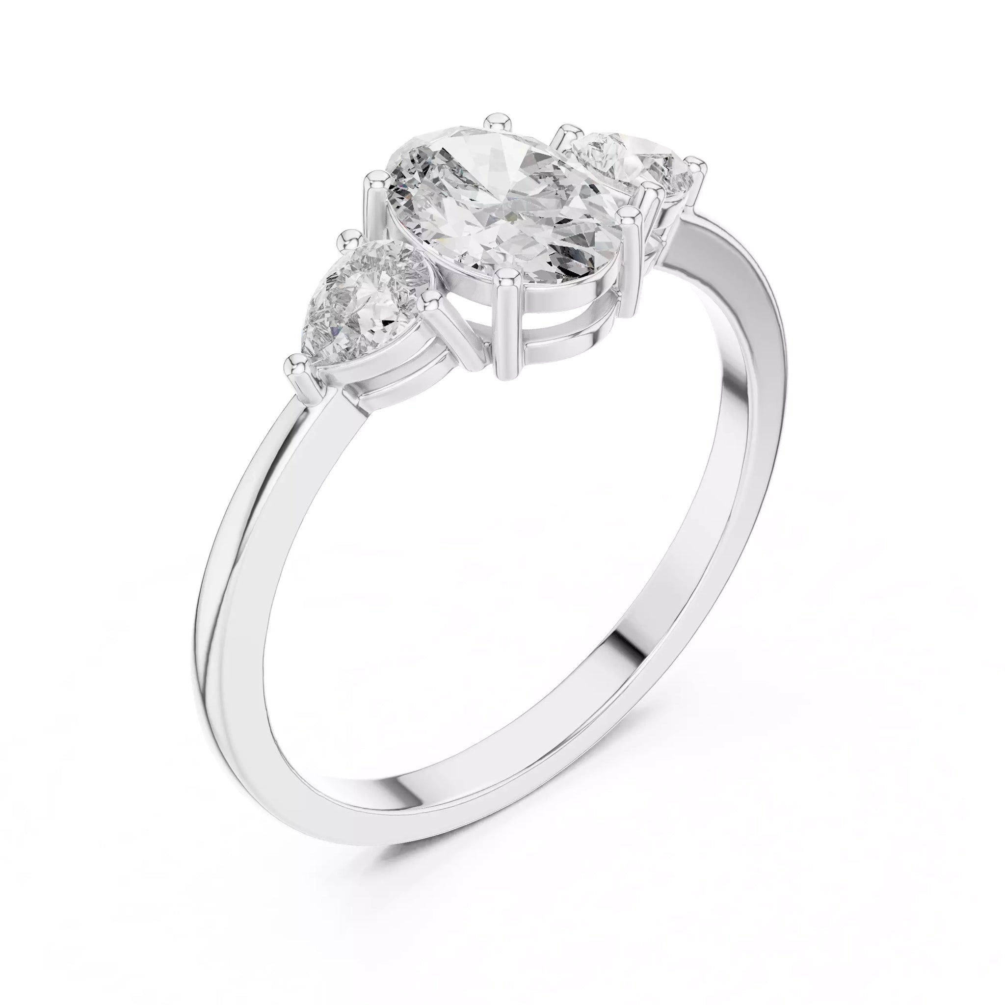 Oval and Pear Trilogy Ring