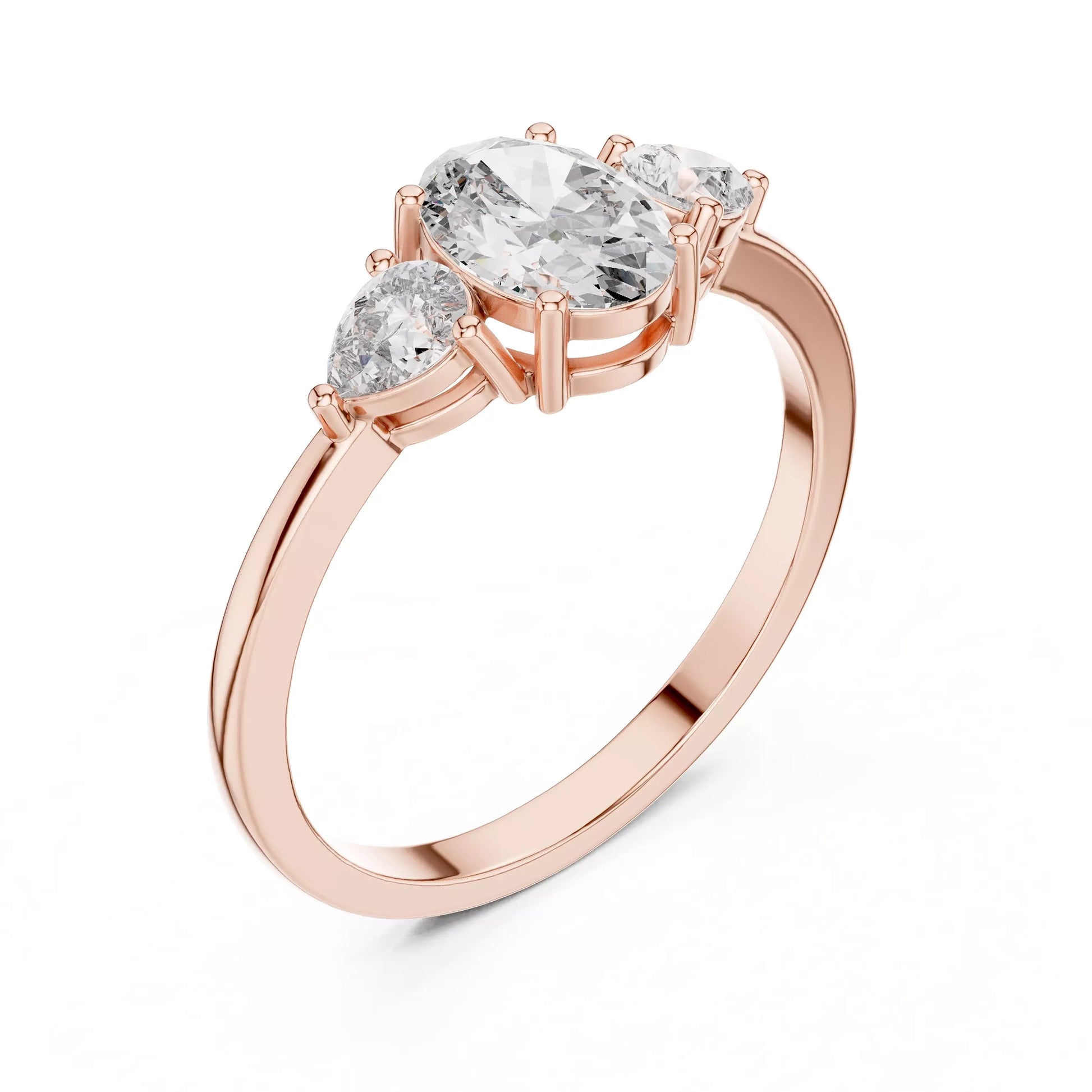 Oval and Pear Trilogy Ring