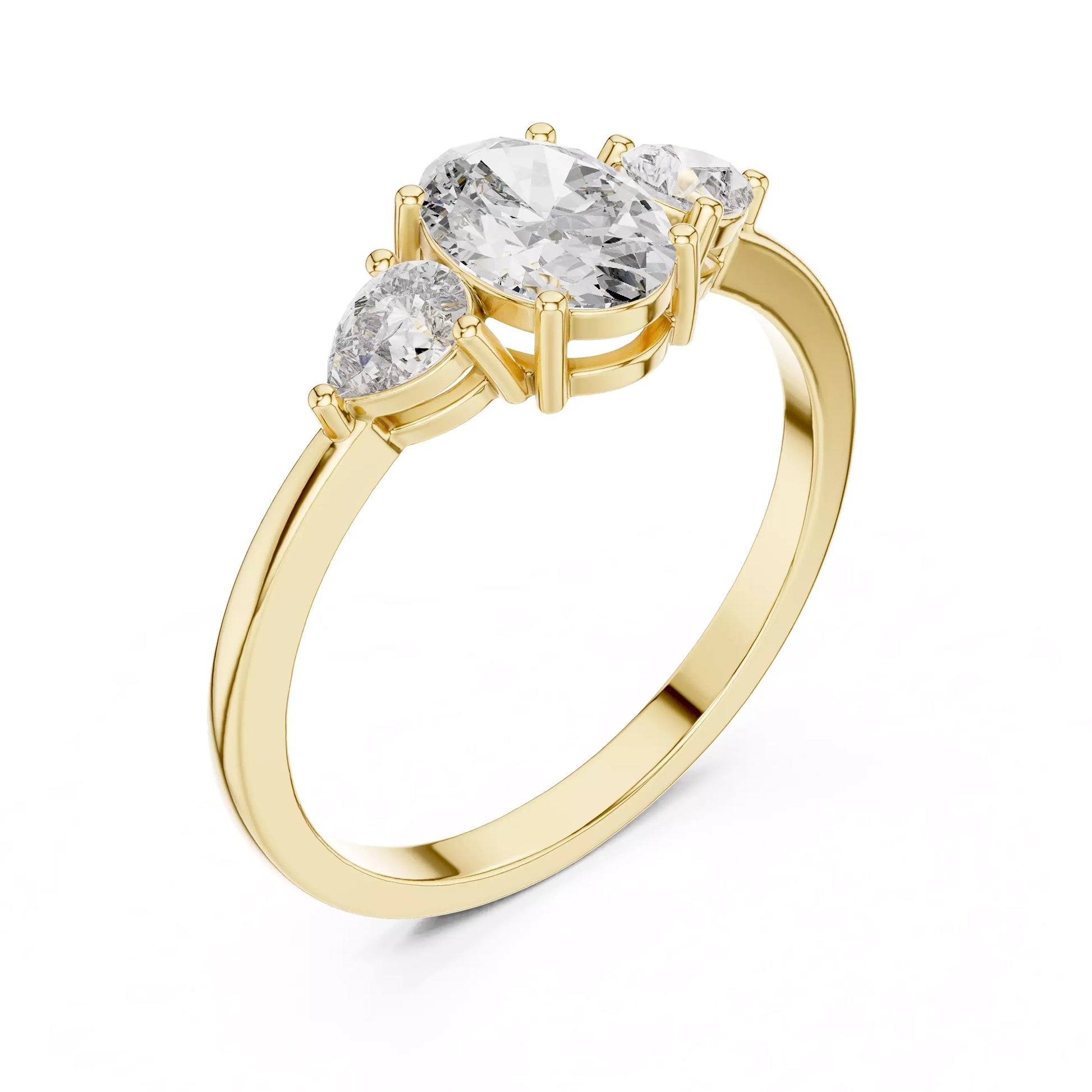 Oval and Pear Trilogy Ring