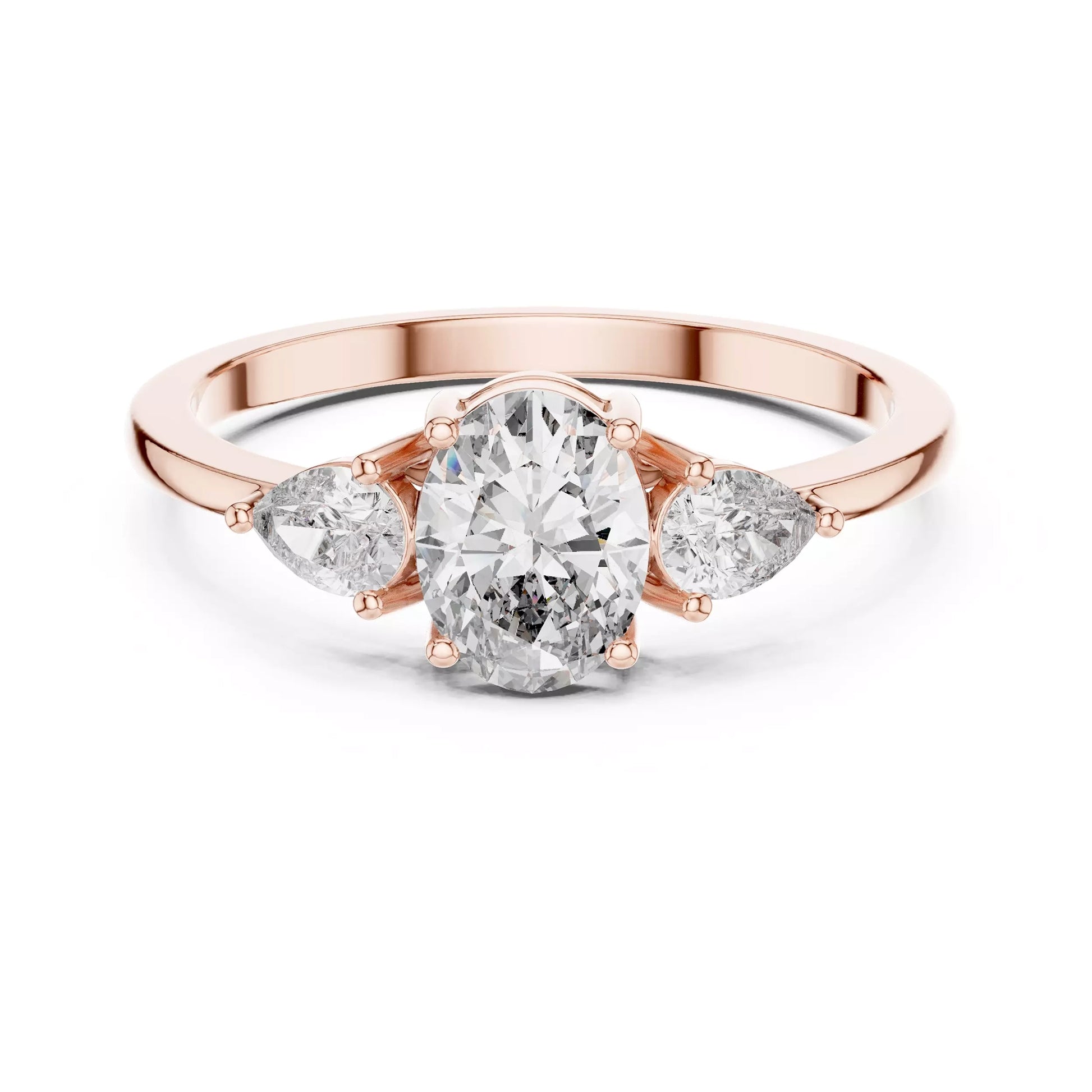Oval and Pear Trilogy Ring