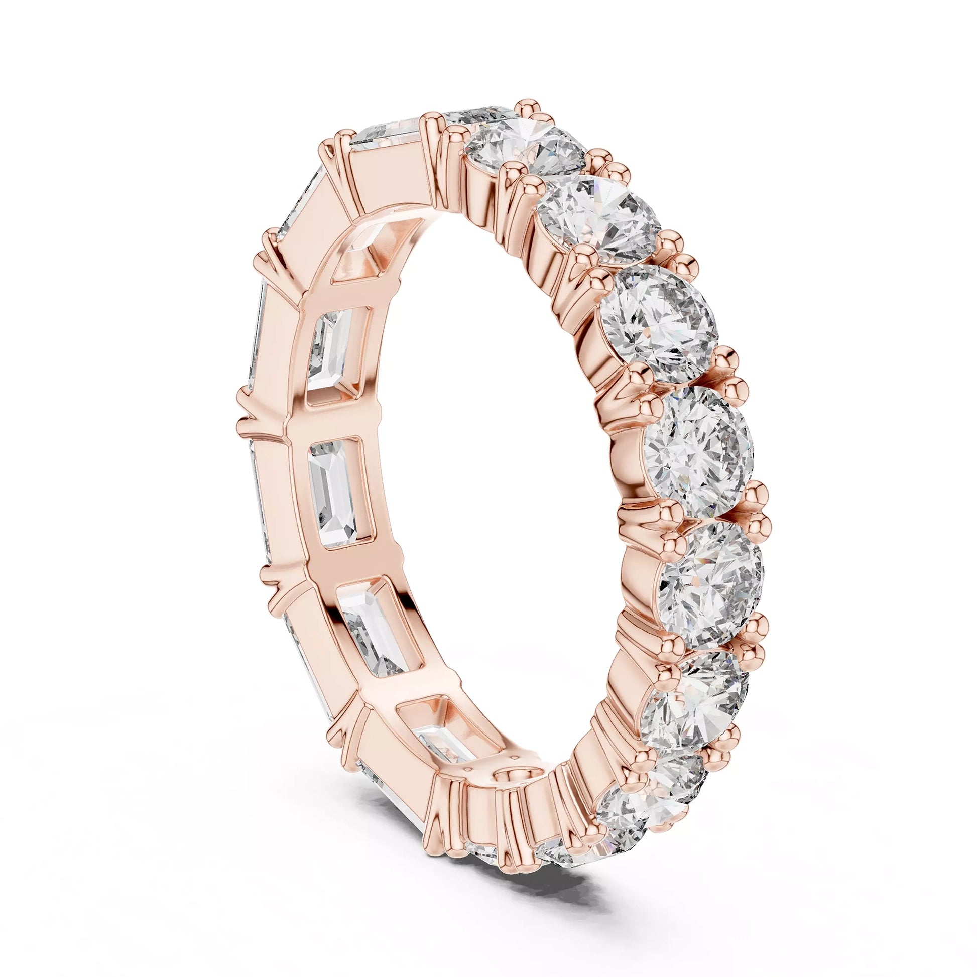 Round and Emerald Eternity Ring