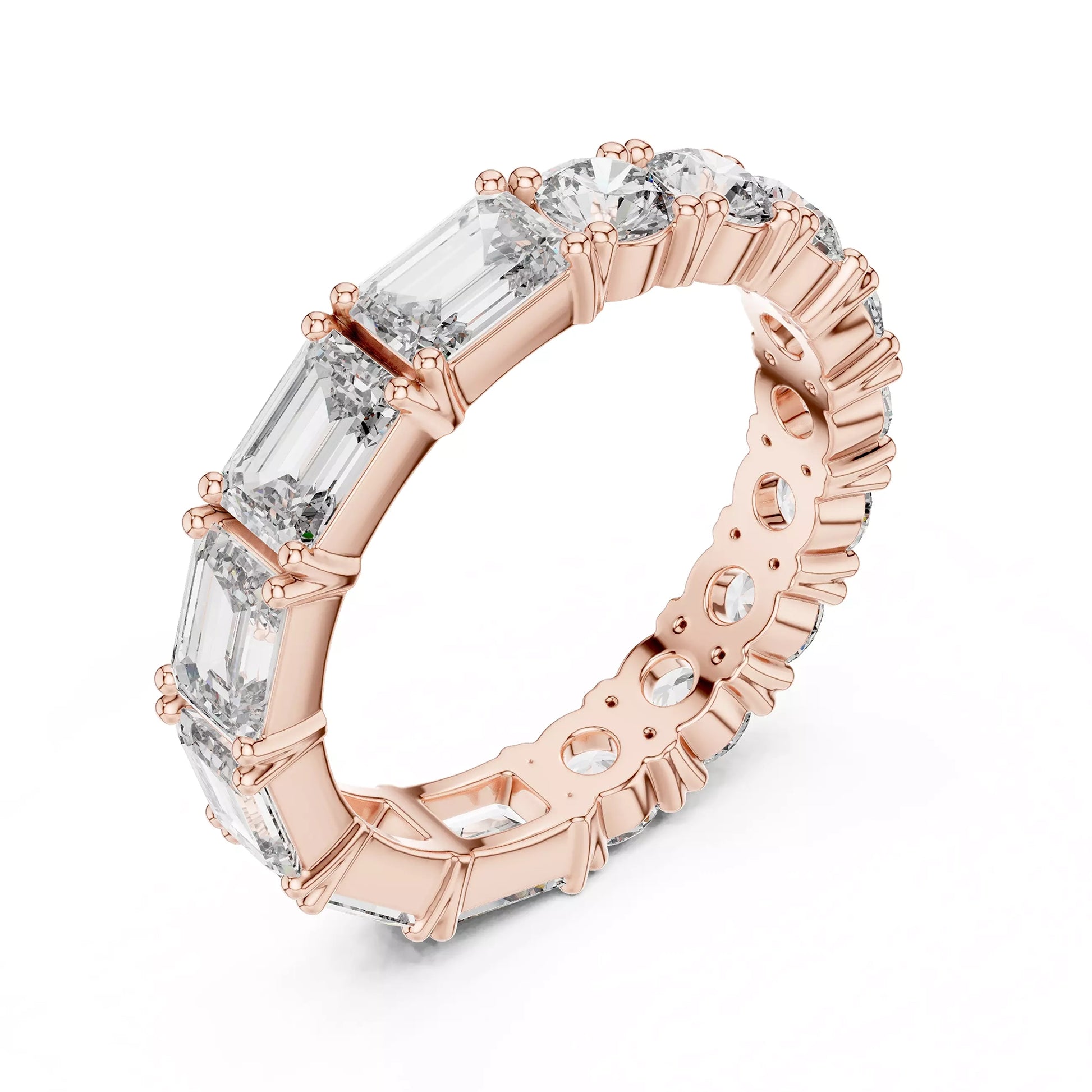 Round and Emerald Eternity Ring