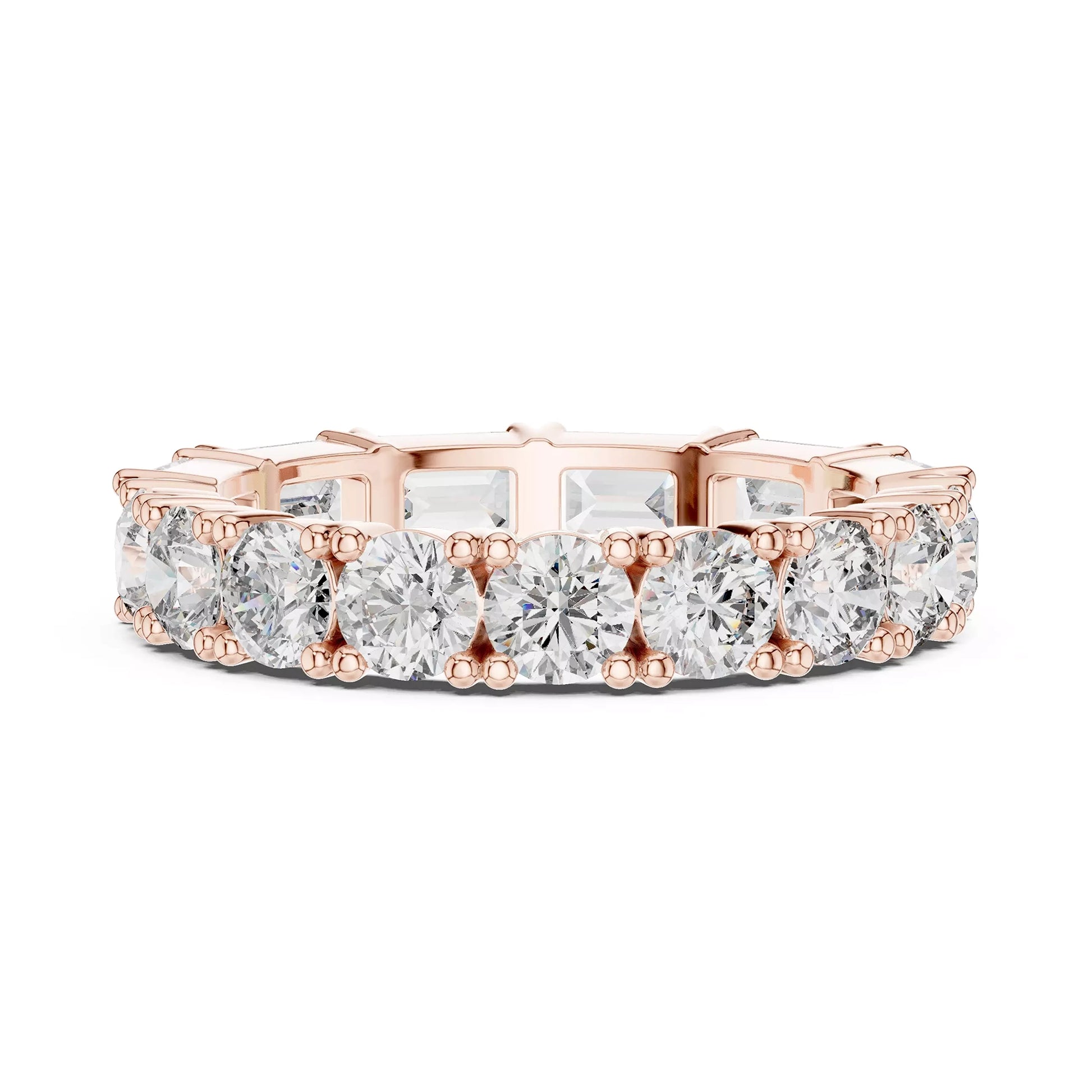 Round and Emerald Eternity Ring
