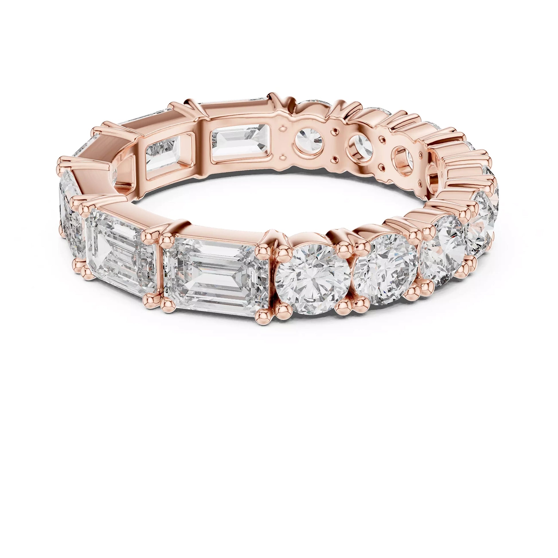 Round and Emerald Eternity Ring
