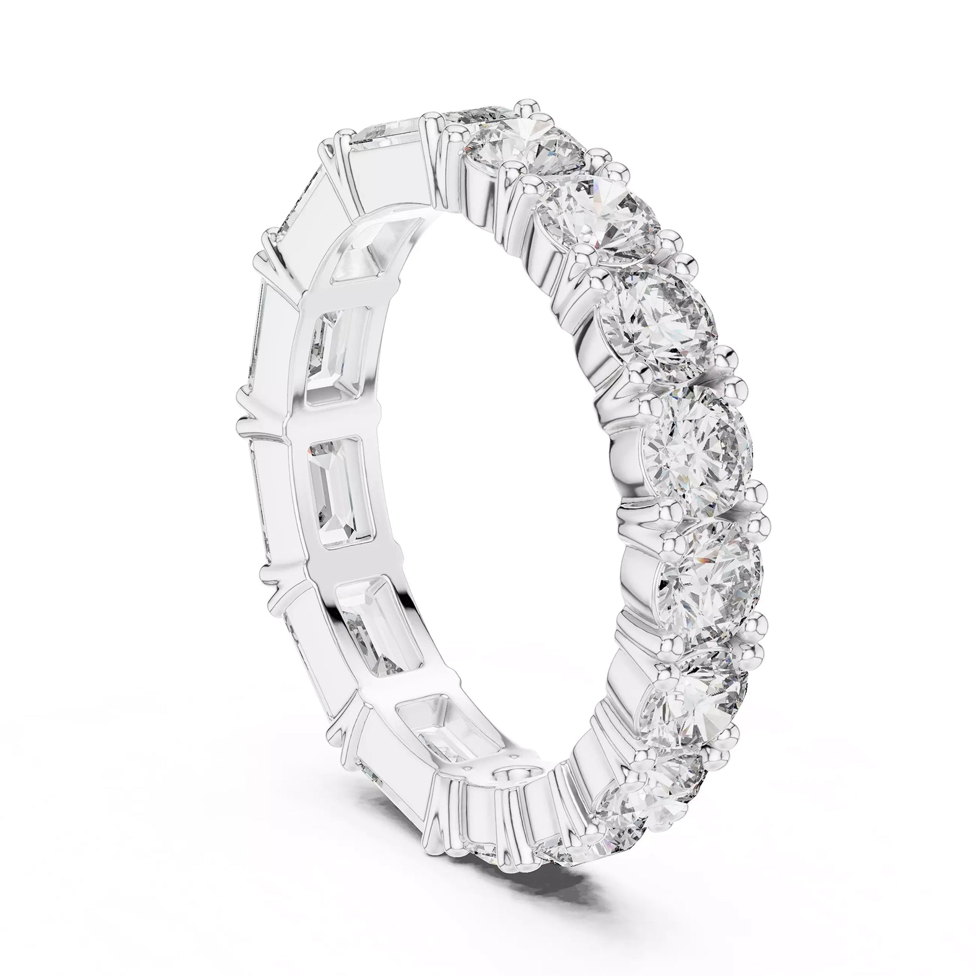 Round and Emerald Eternity Ring