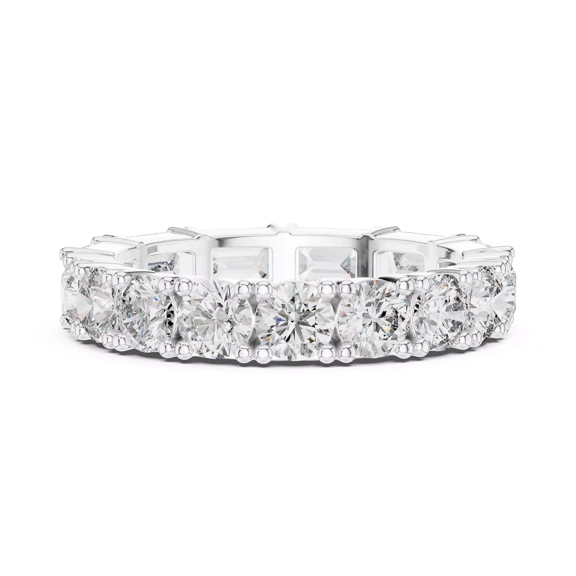 Round and Emerald Eternity Ring