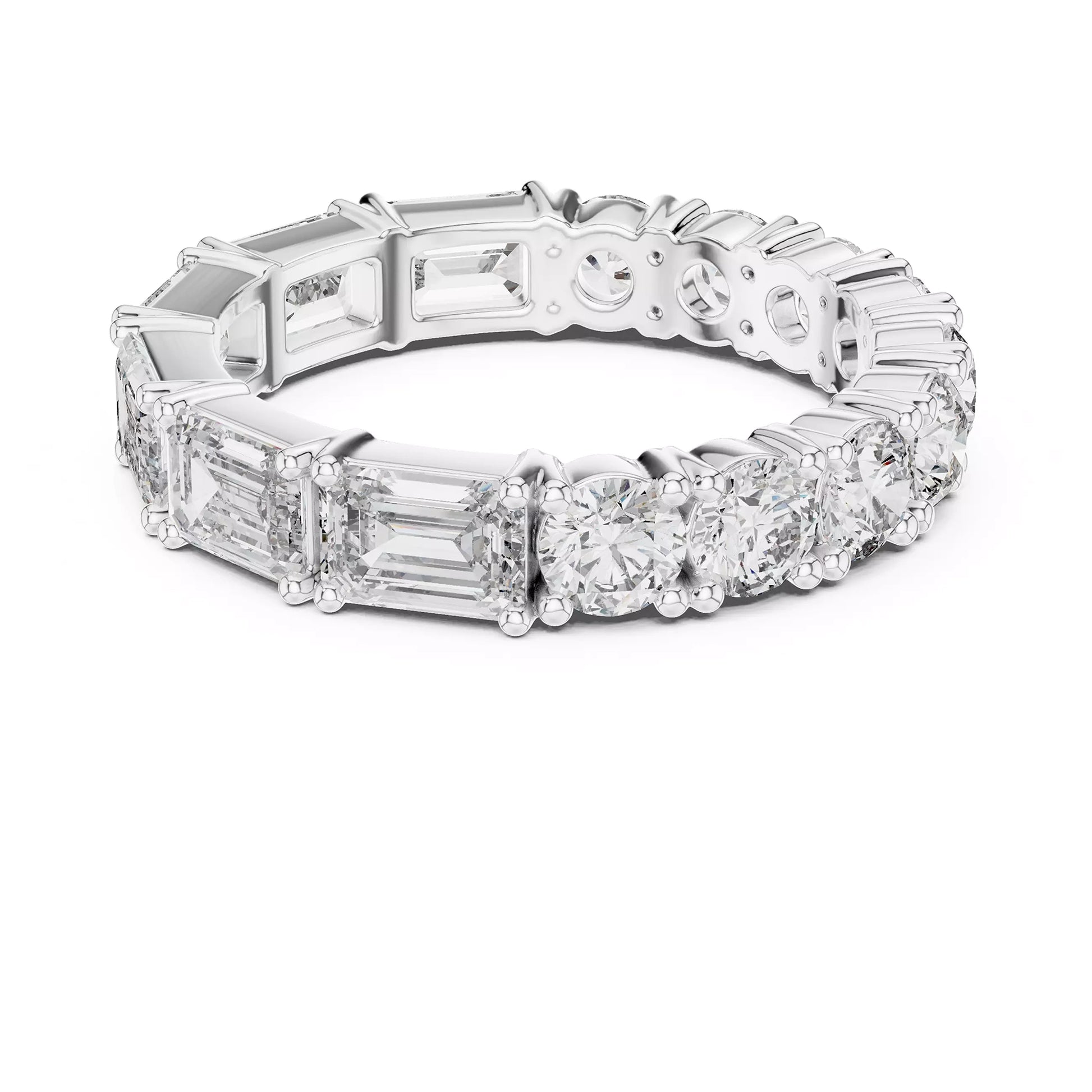 Round and Emerald Eternity Ring