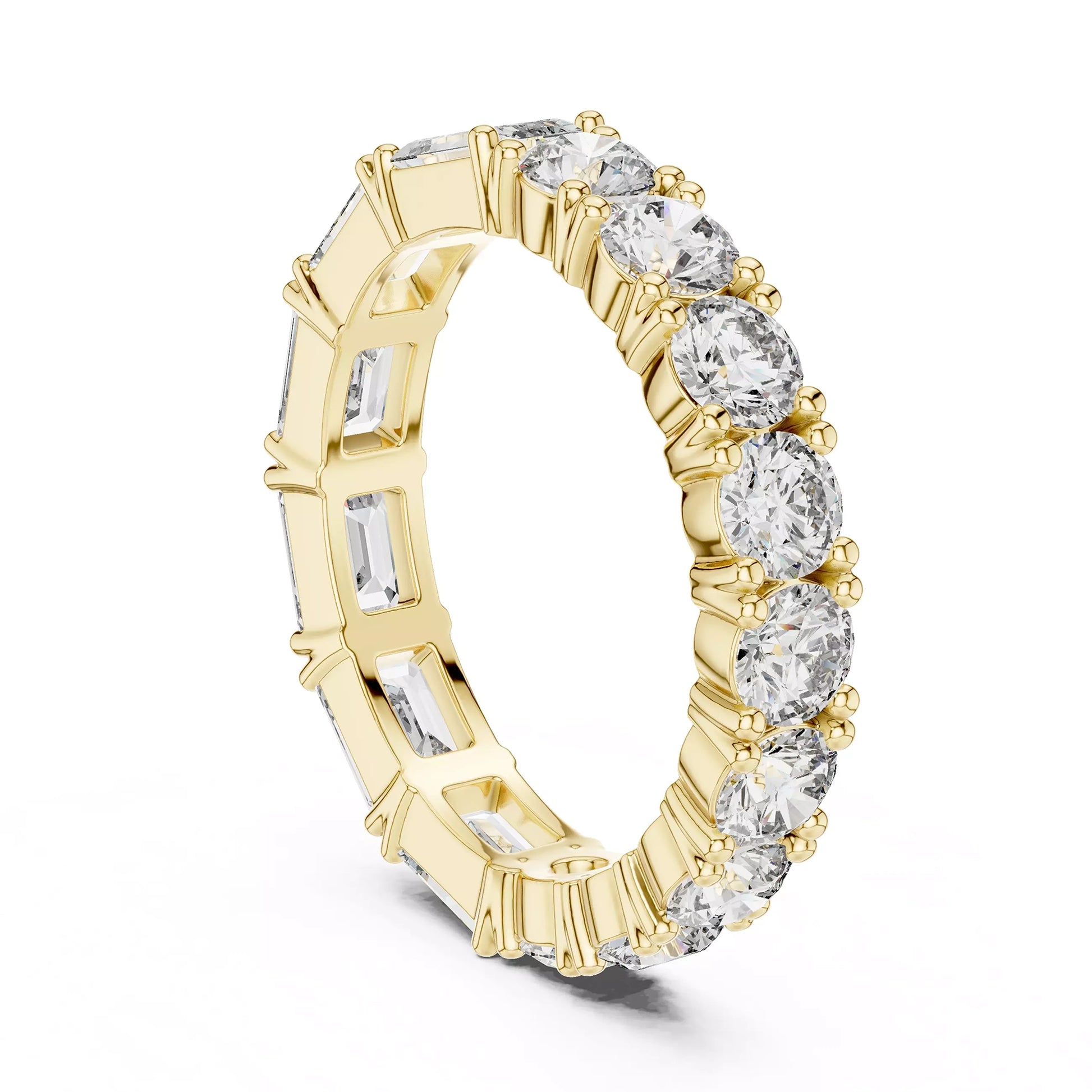Round and Emerald Eternity Ring