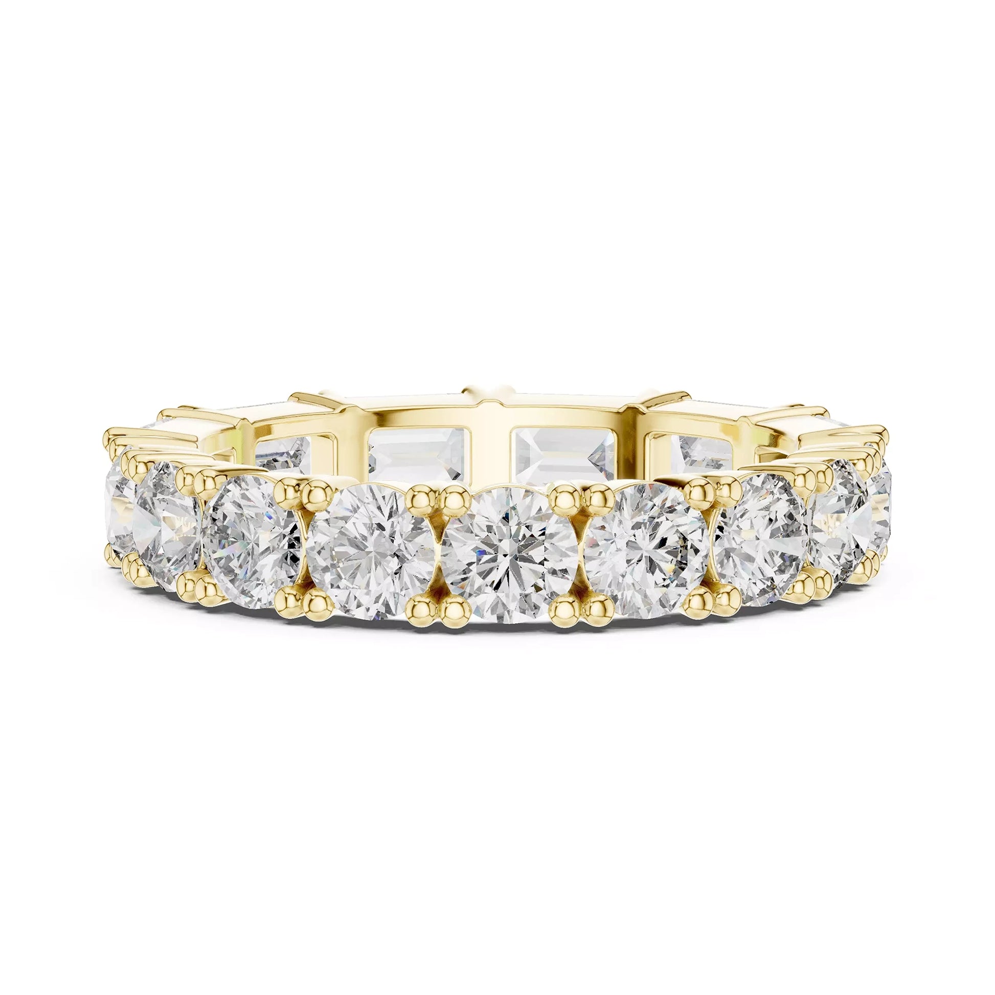 Round and Emerald Eternity Ring