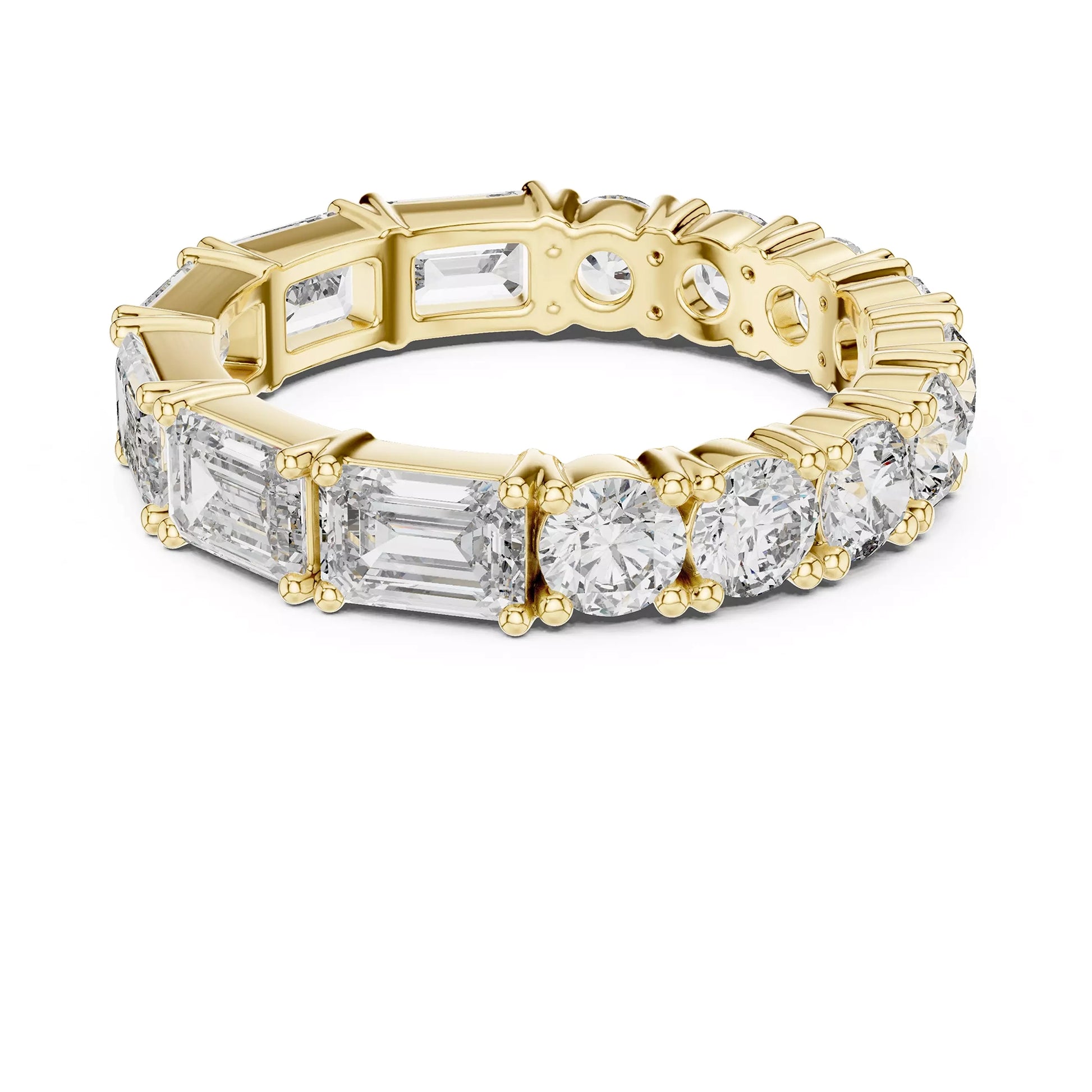 Round and Emerald Eternity Ring