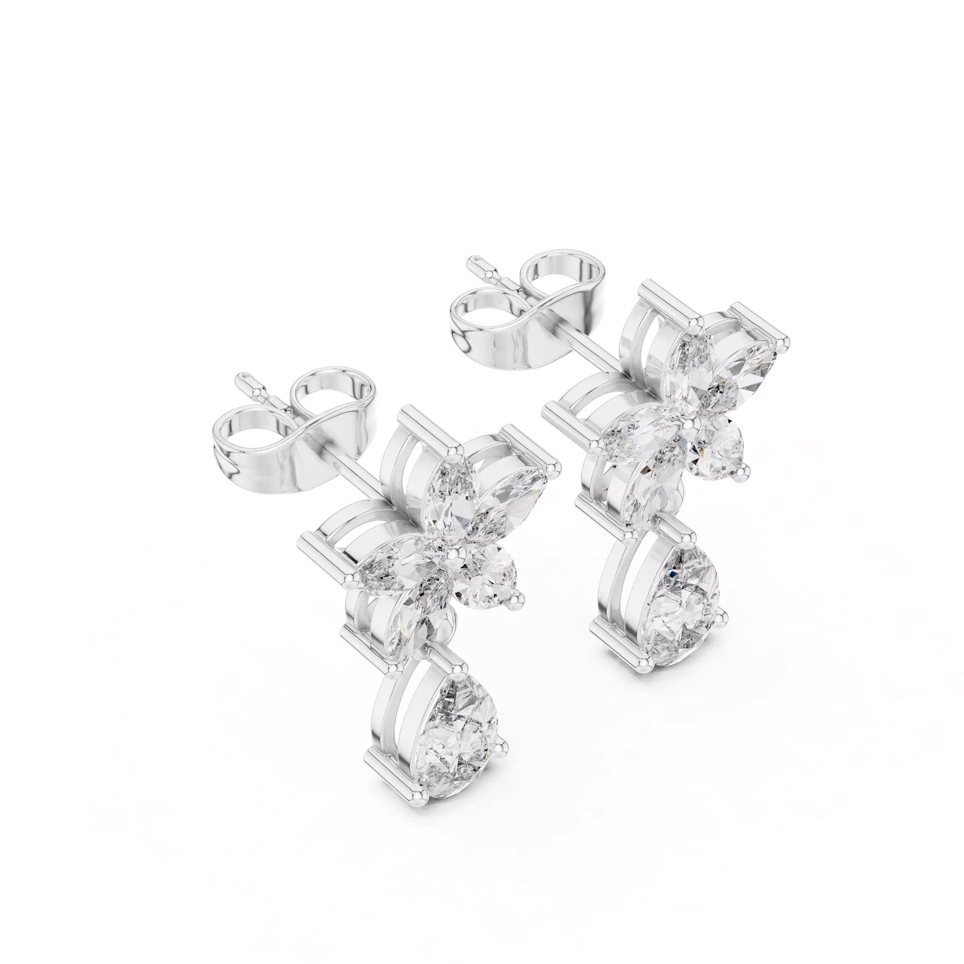 Floral Pear Drop Earrings