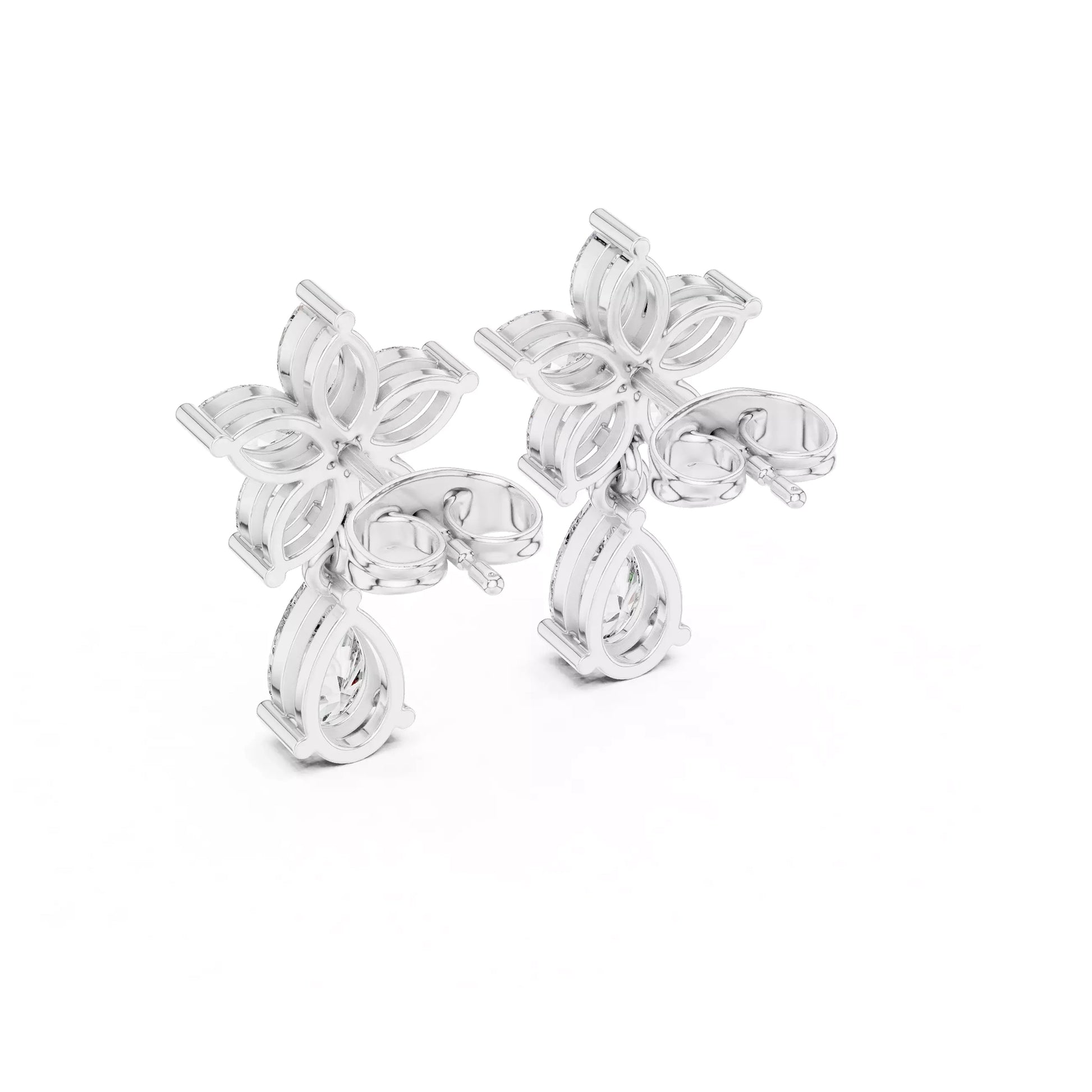Floral Pear Drop Earrings