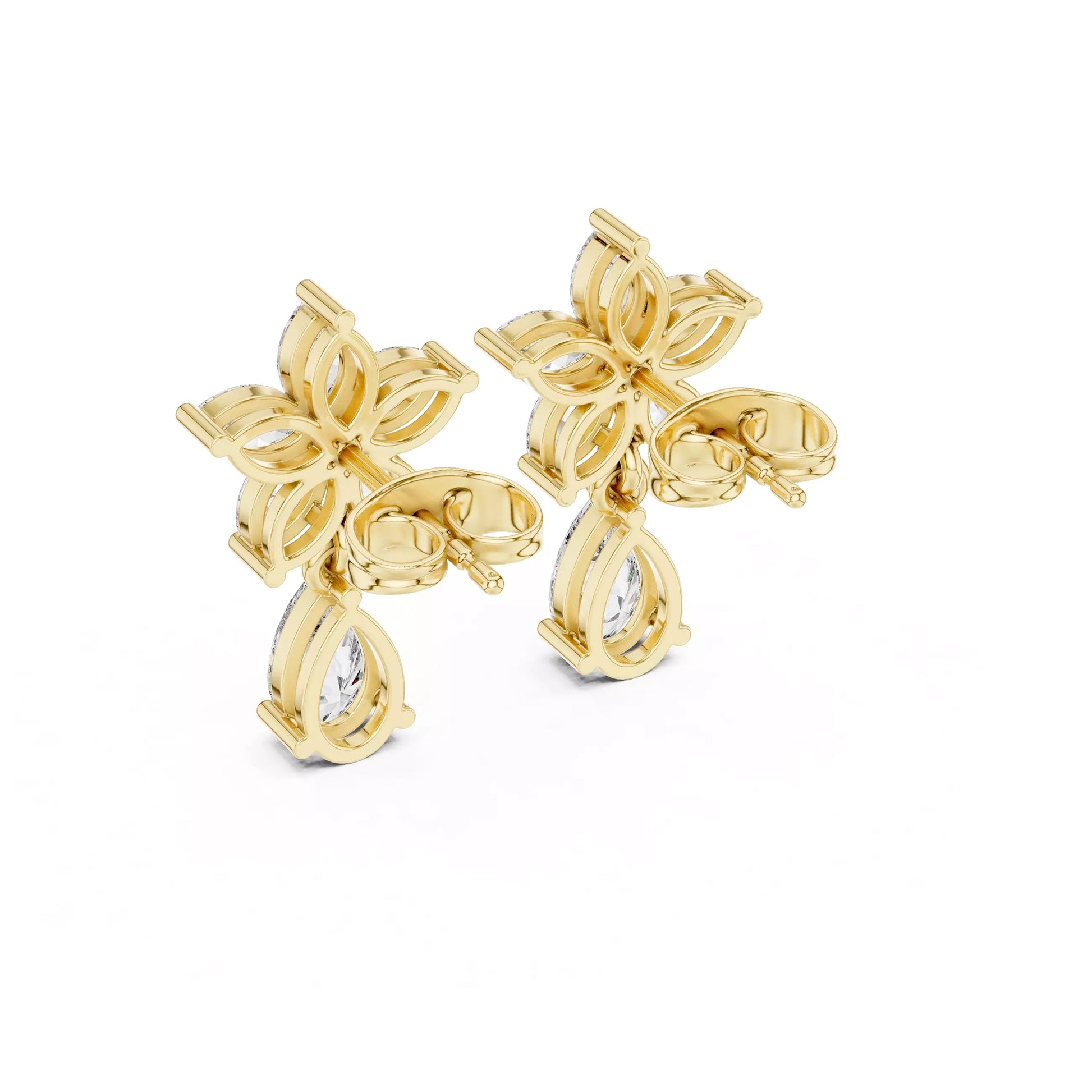 Floral Pear Drop Earrings