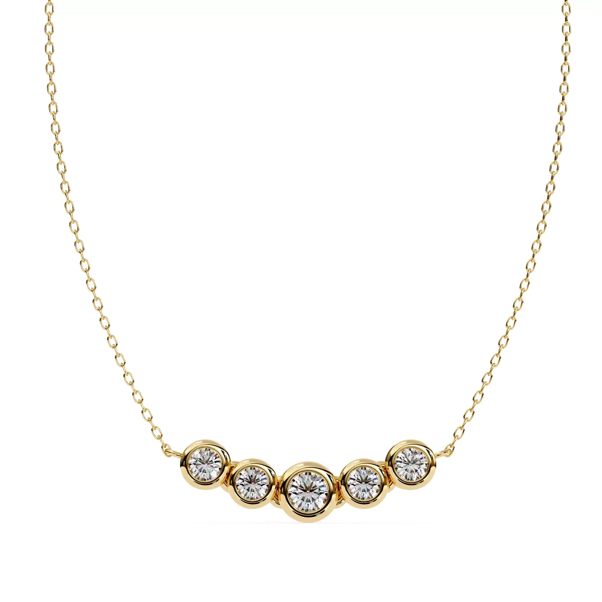 Bezel Multi Stone Round Necklace