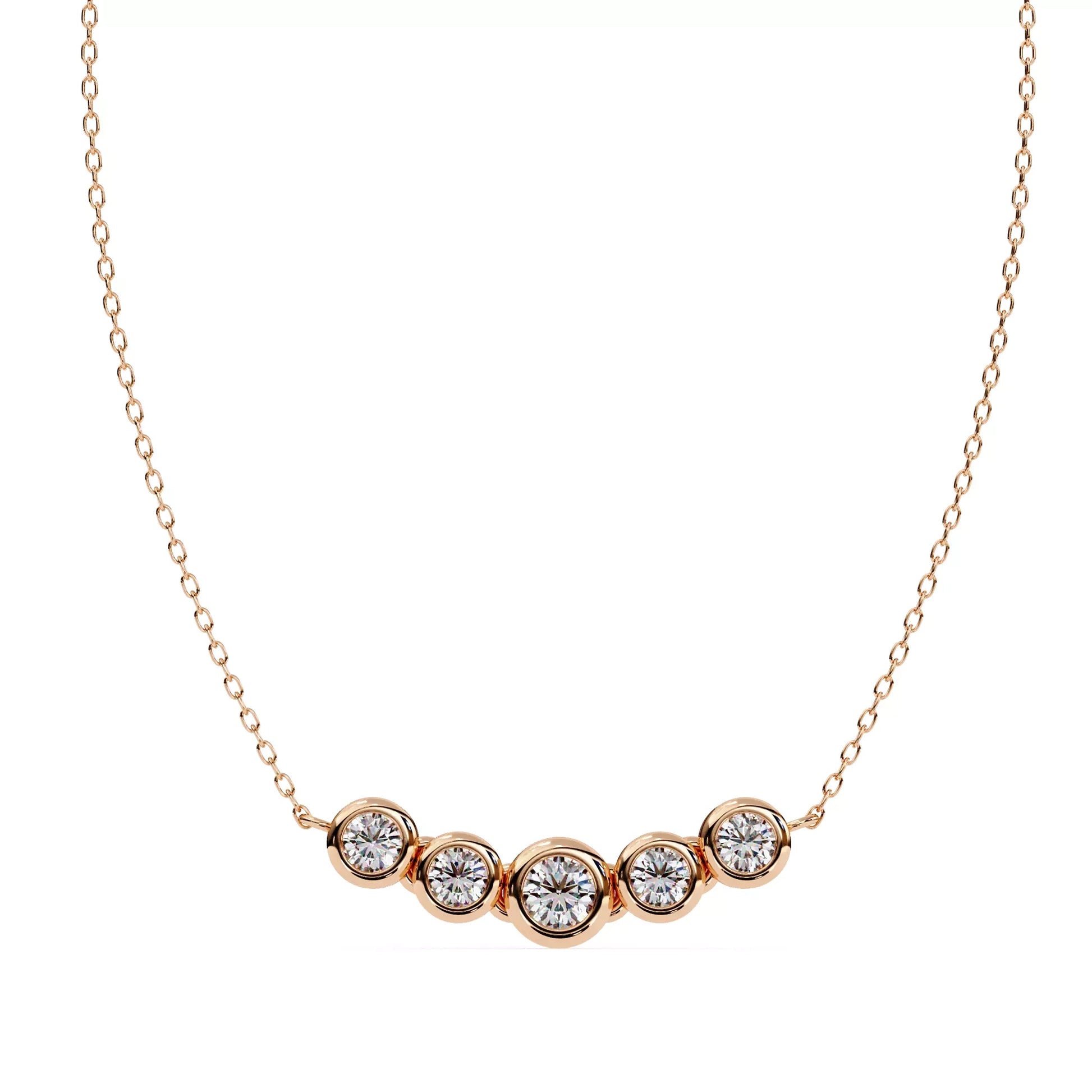 Bezel Multi Stone Round Necklace