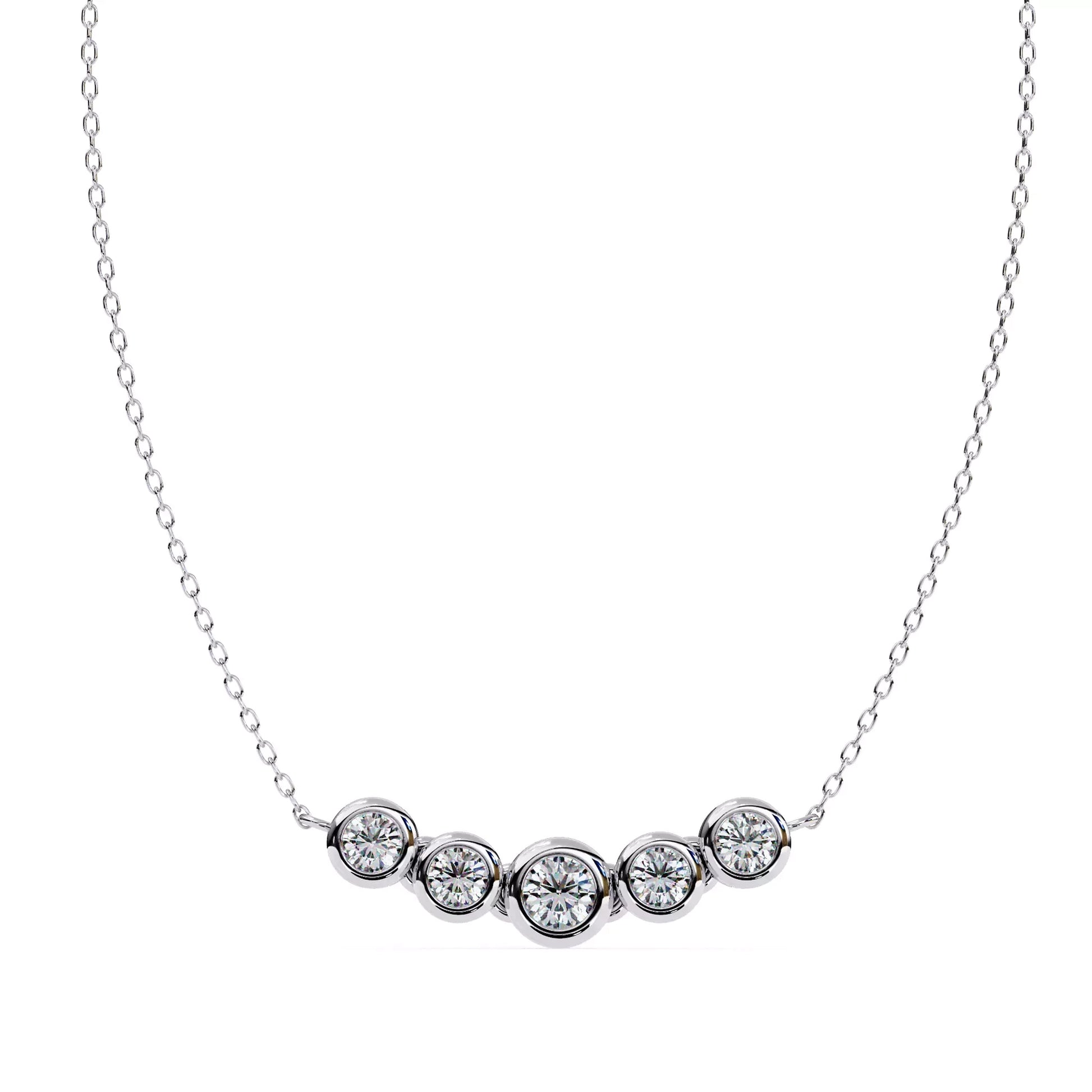 Bezel Multi Stone Round Necklace