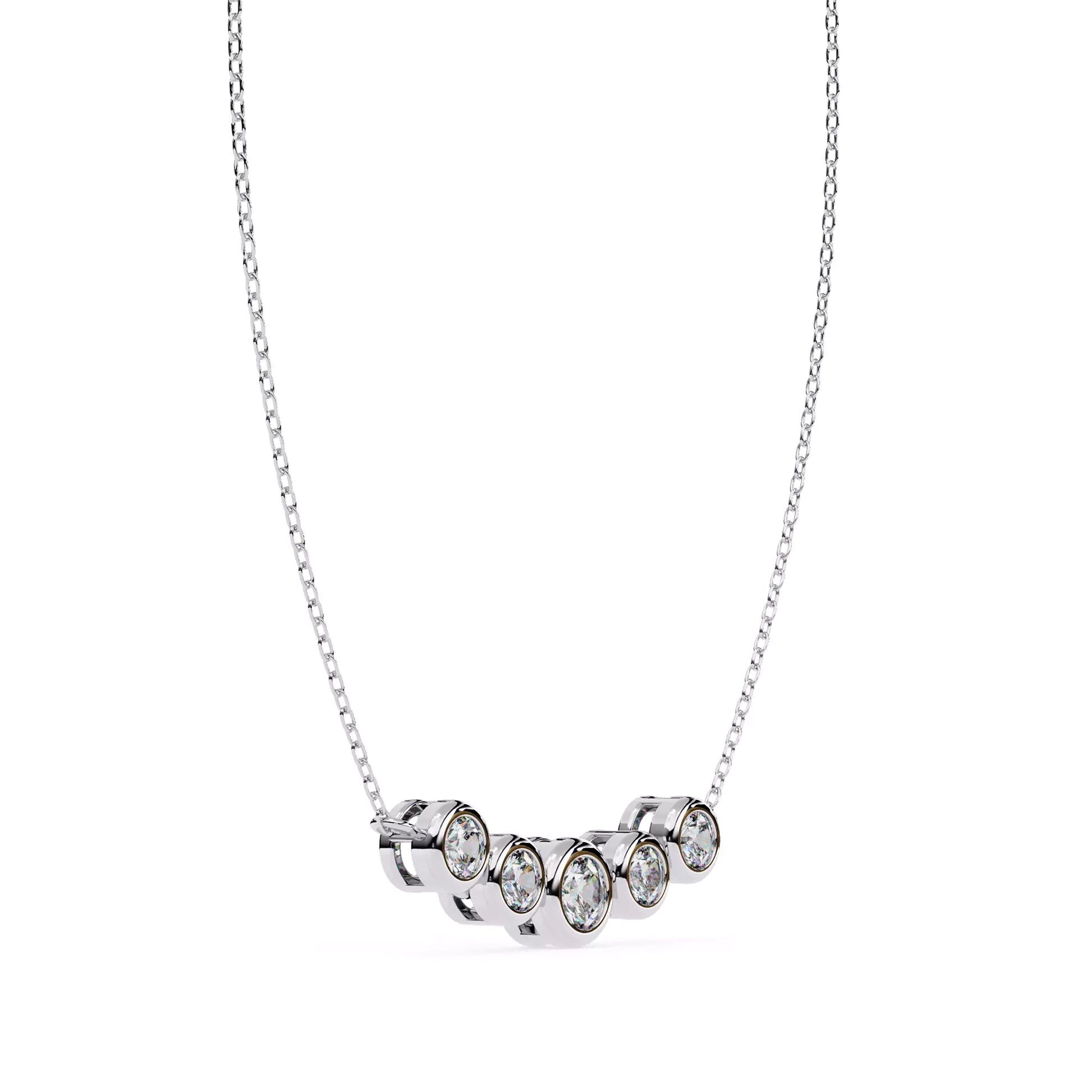 Bezel Multi Stone Round Necklace
