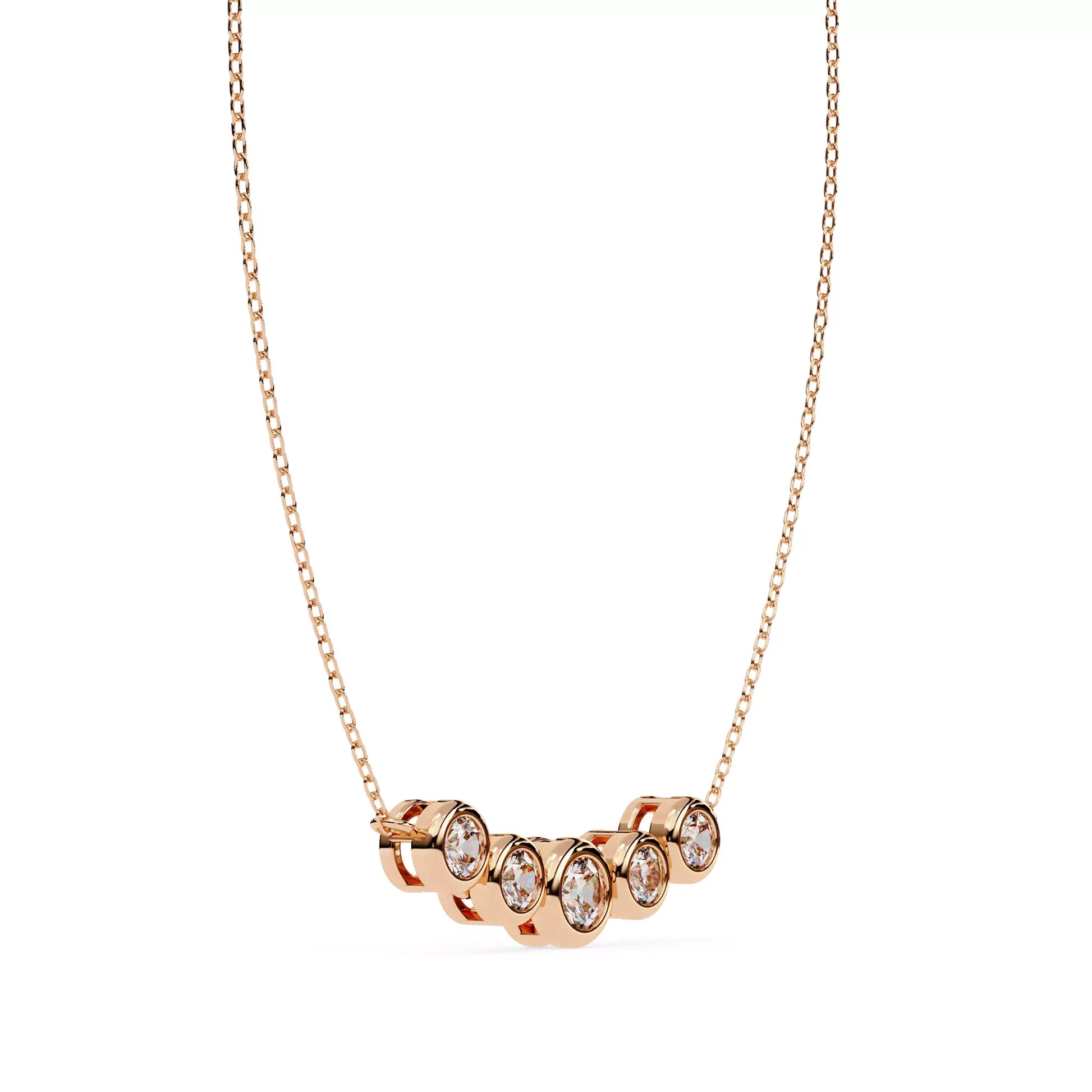Bezel Multi Stone Round Necklace