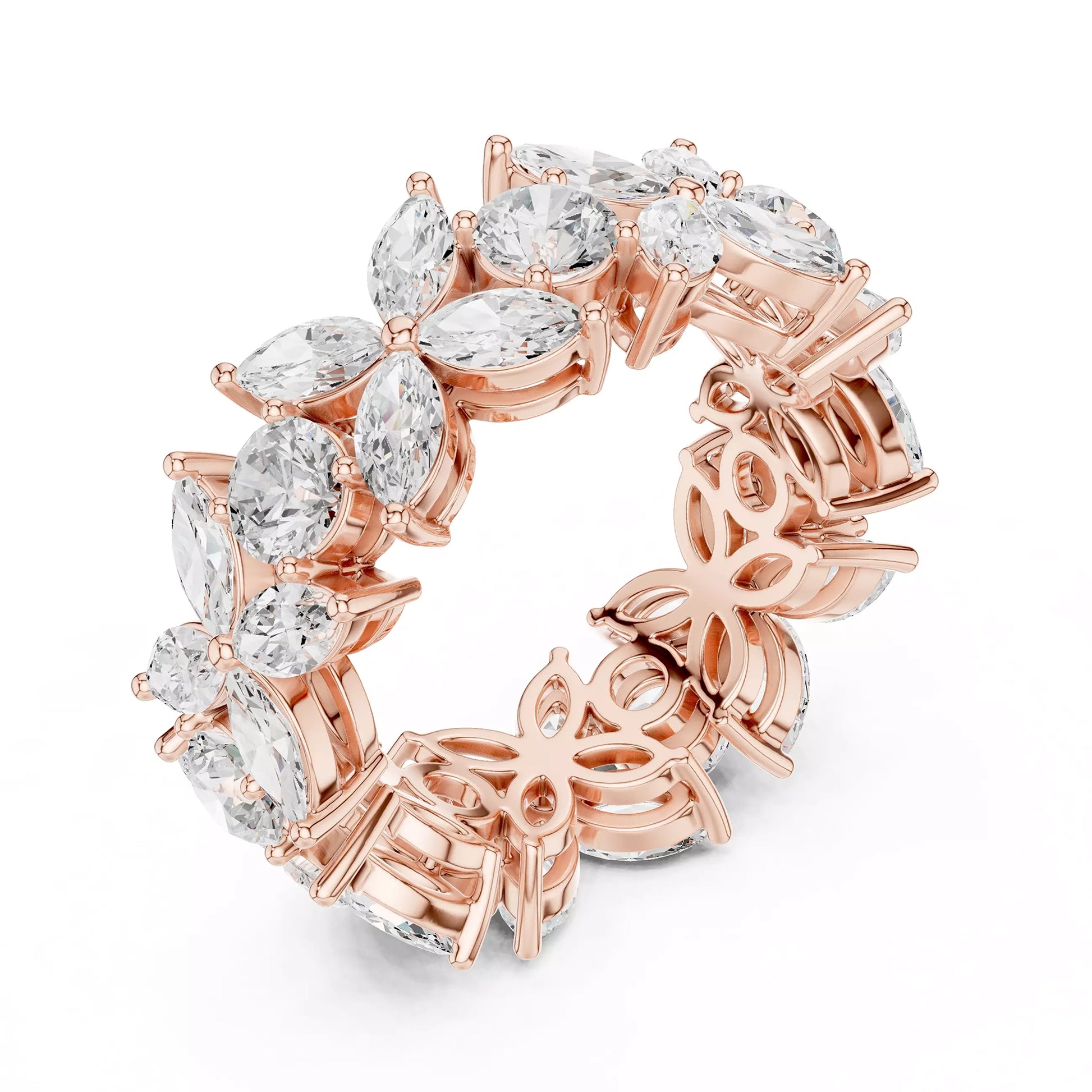 Floral Marquise Eternity Band