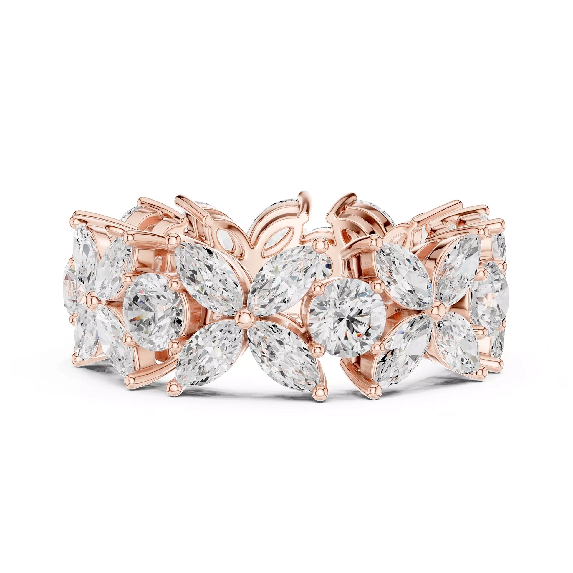 Floral Marquise Eternity Band