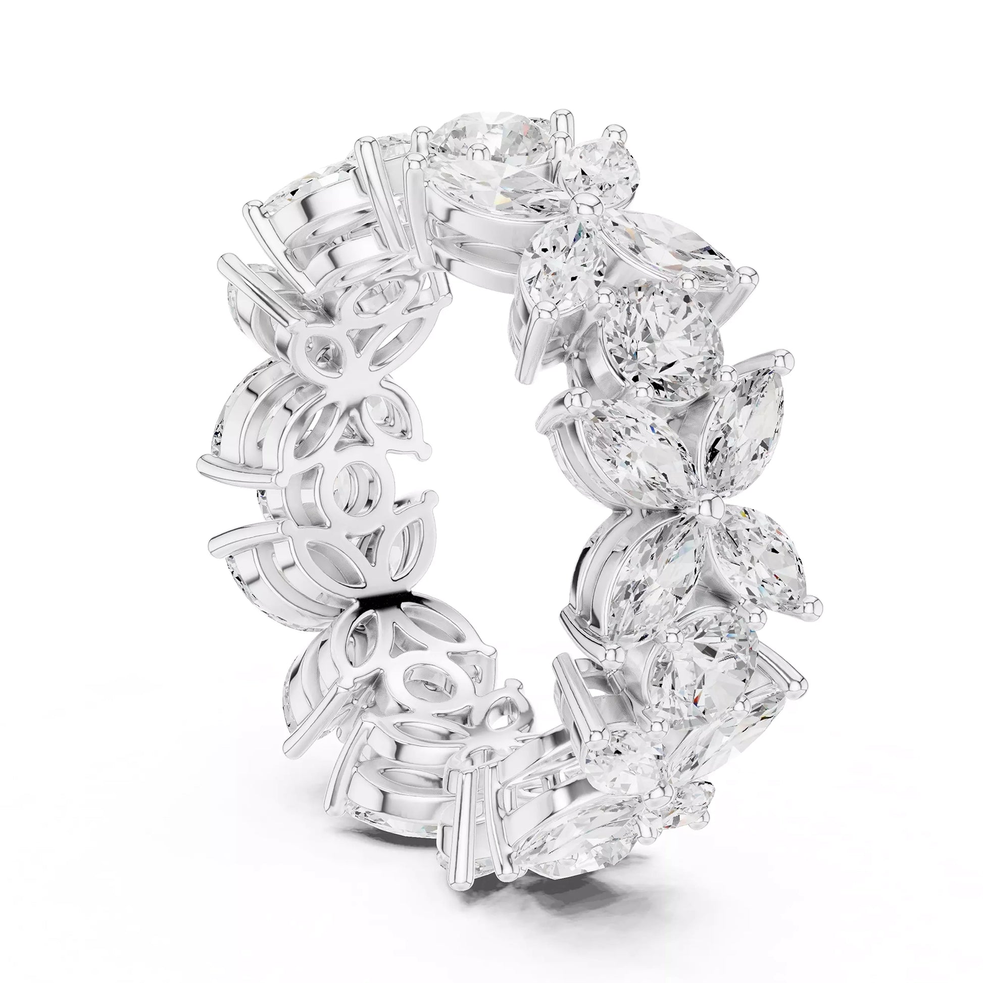 Floral Marquise Eternity Band