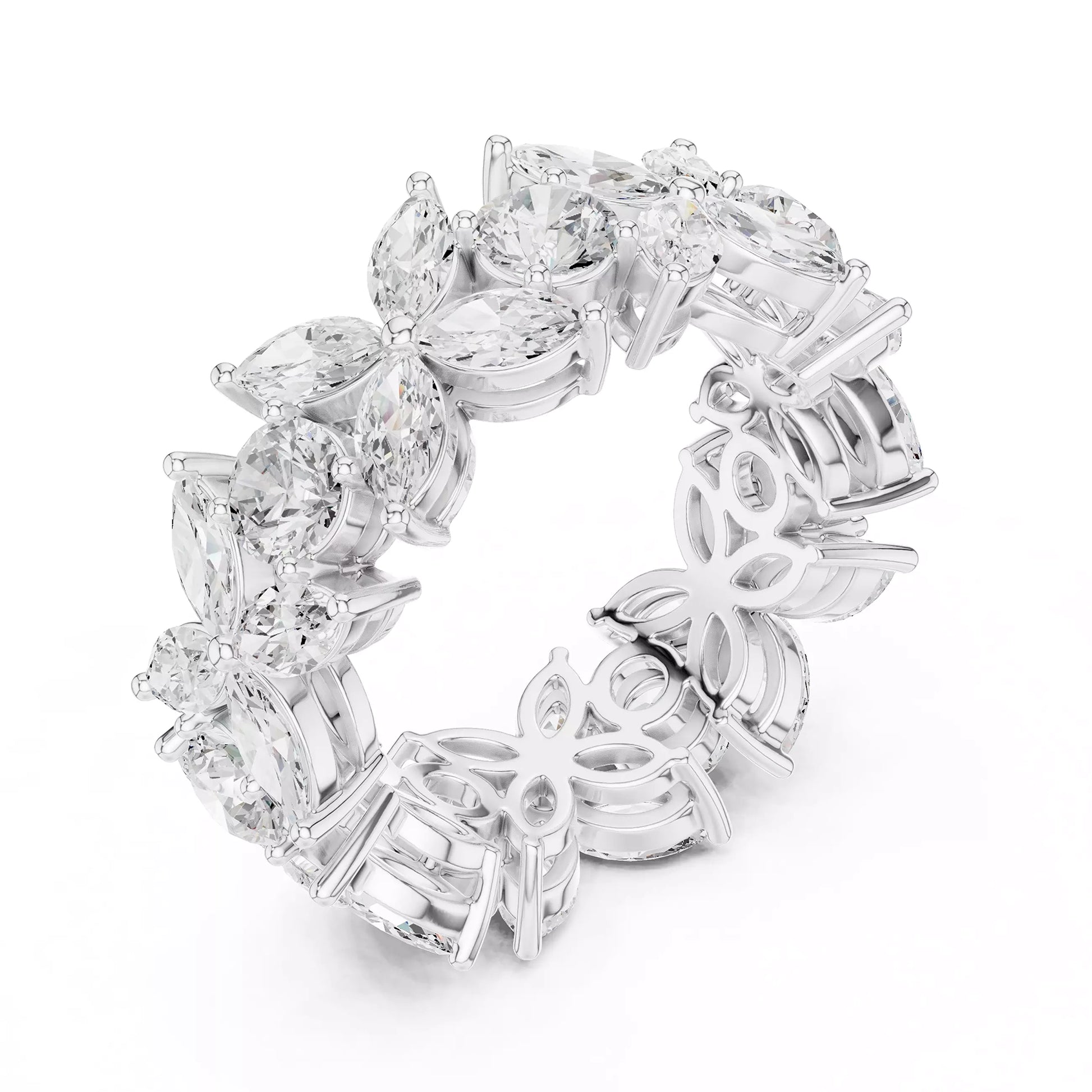 Floral Marquise Eternity Band