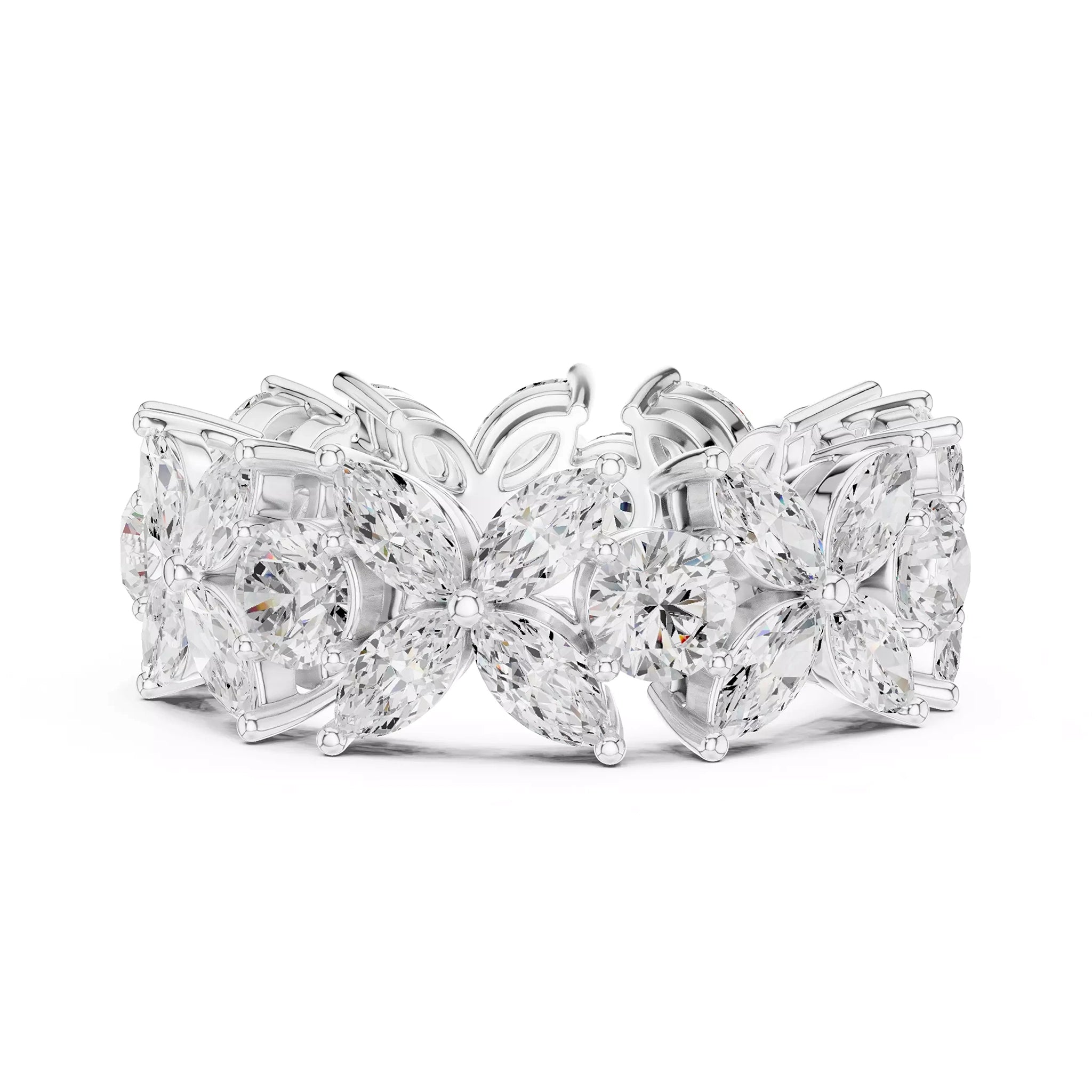 Floral Marquise Eternity Band