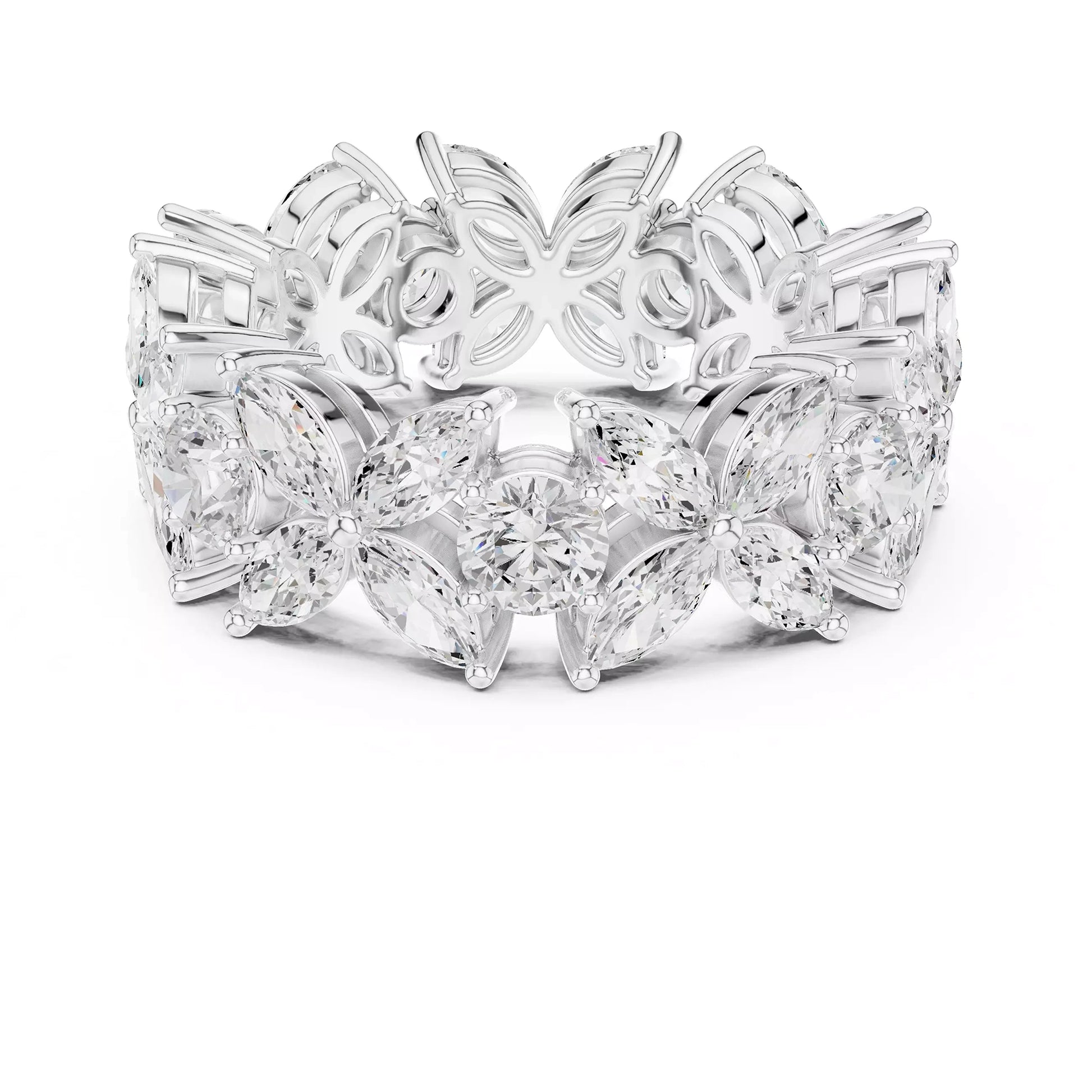Floral Marquise Eternity Band