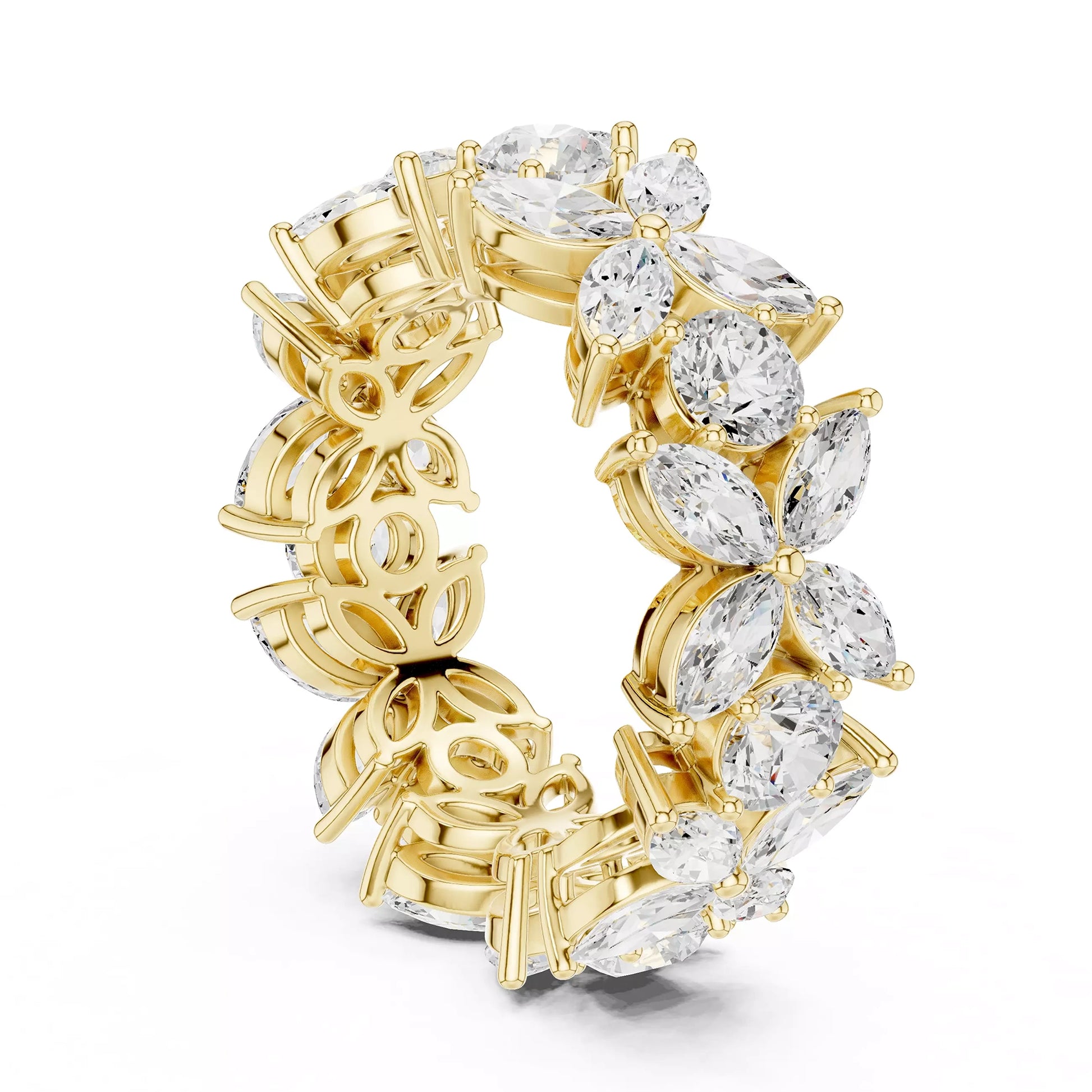 Floral Marquise Eternity Band