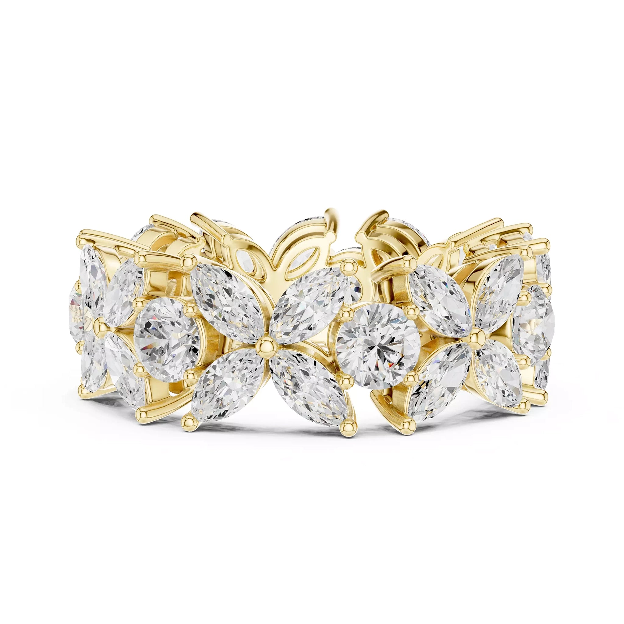 Floral Marquise Eternity Band