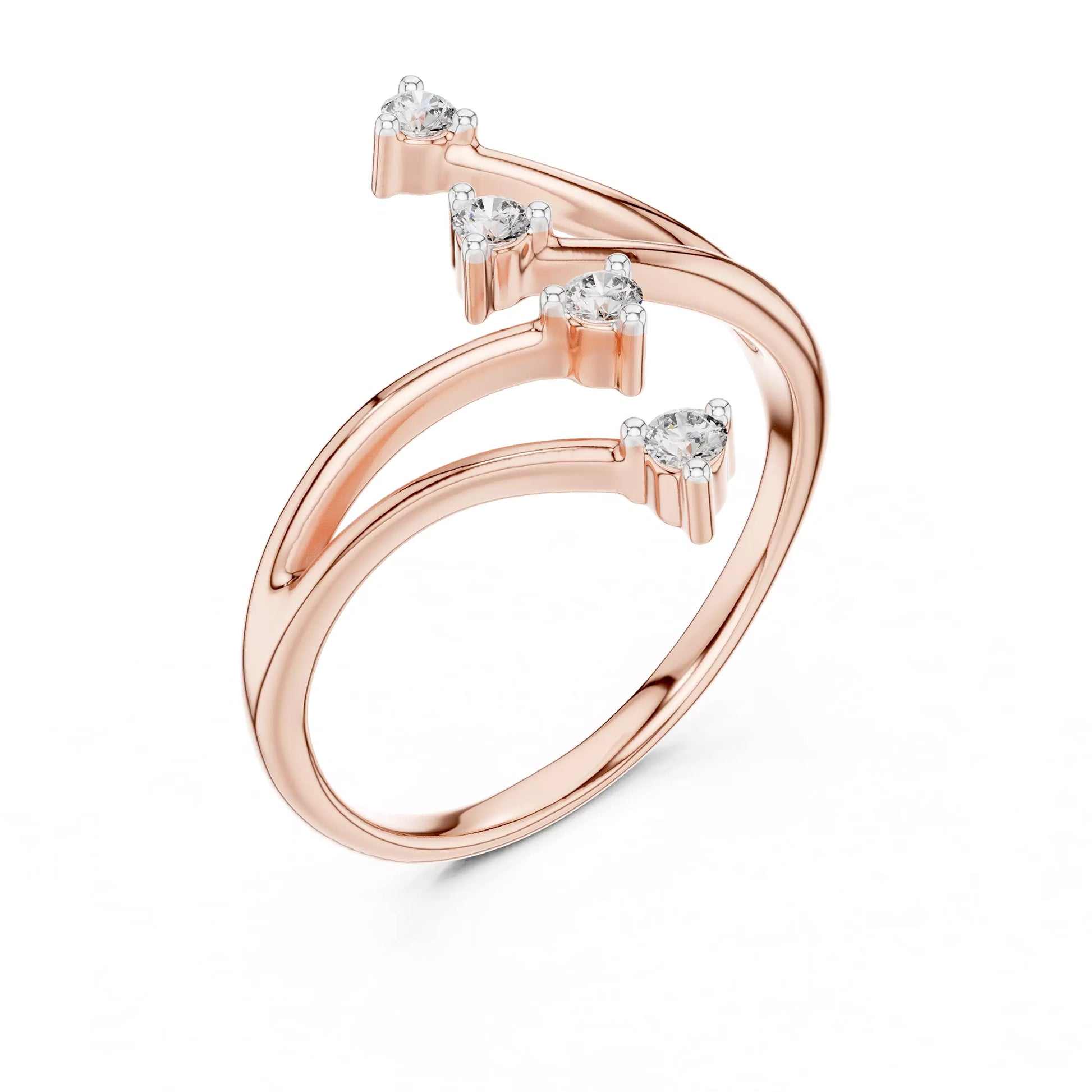 Pinky Multi Stone Round Open Ring