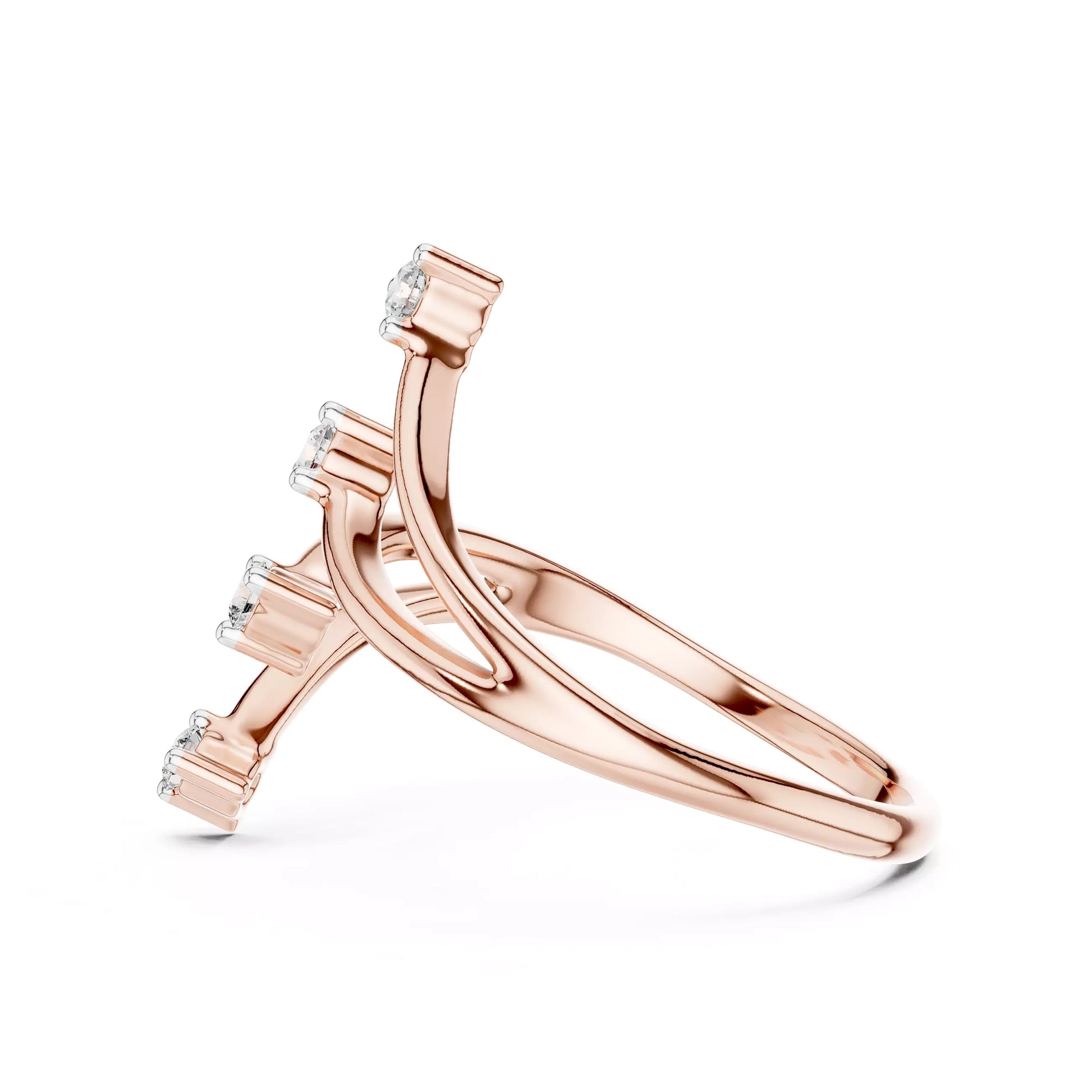 Pinky Multi Stone Round Open Ring