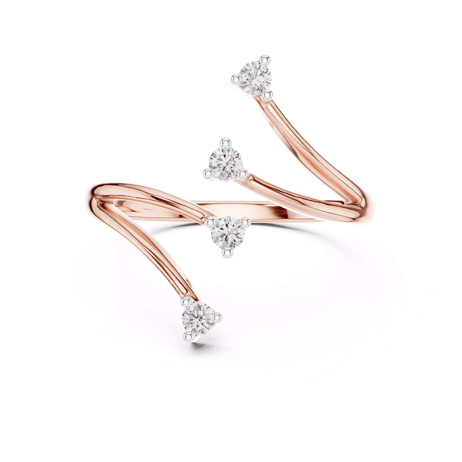 Pinky Multi Stone Round Open Ring