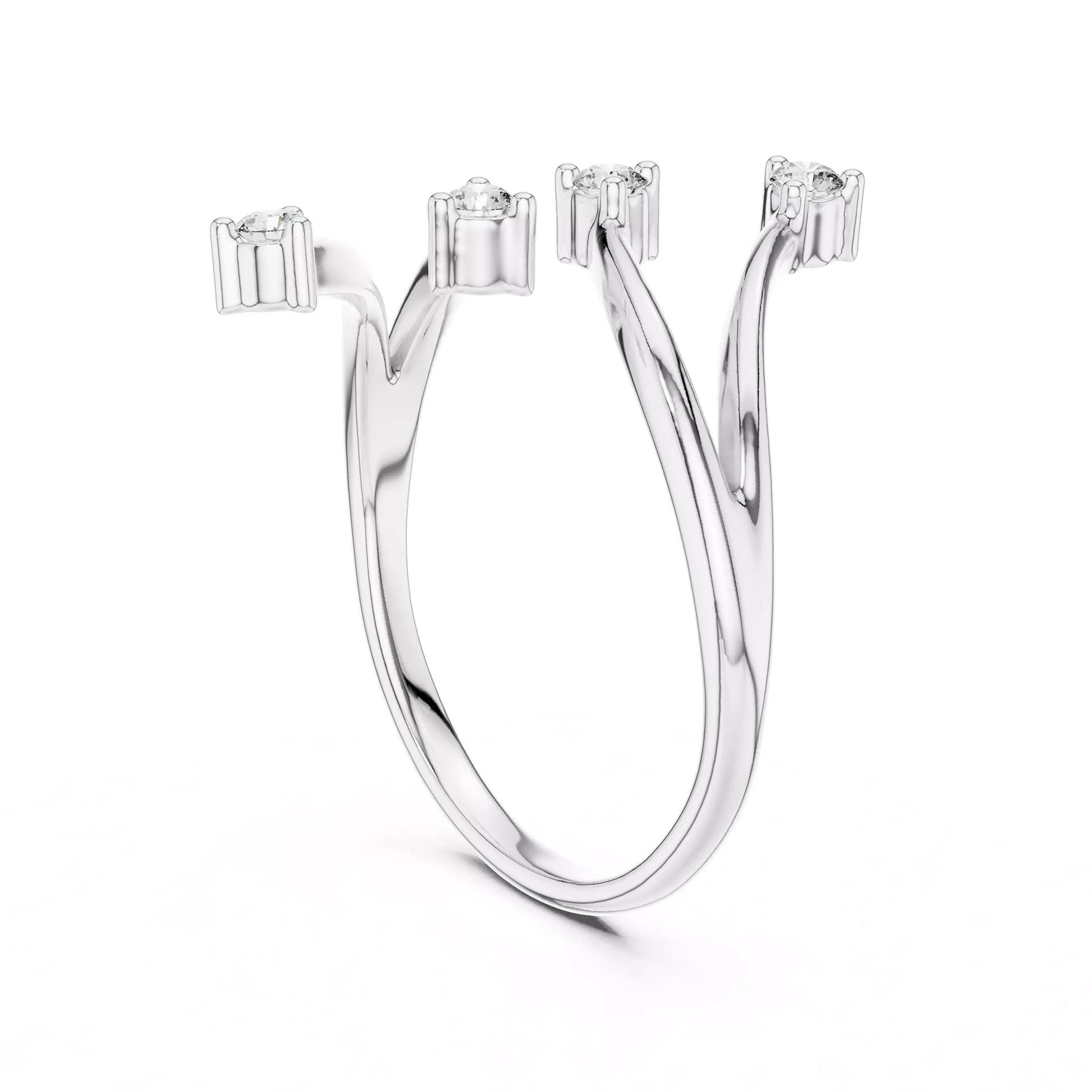 Pinky Multi Stone Round Open Ring