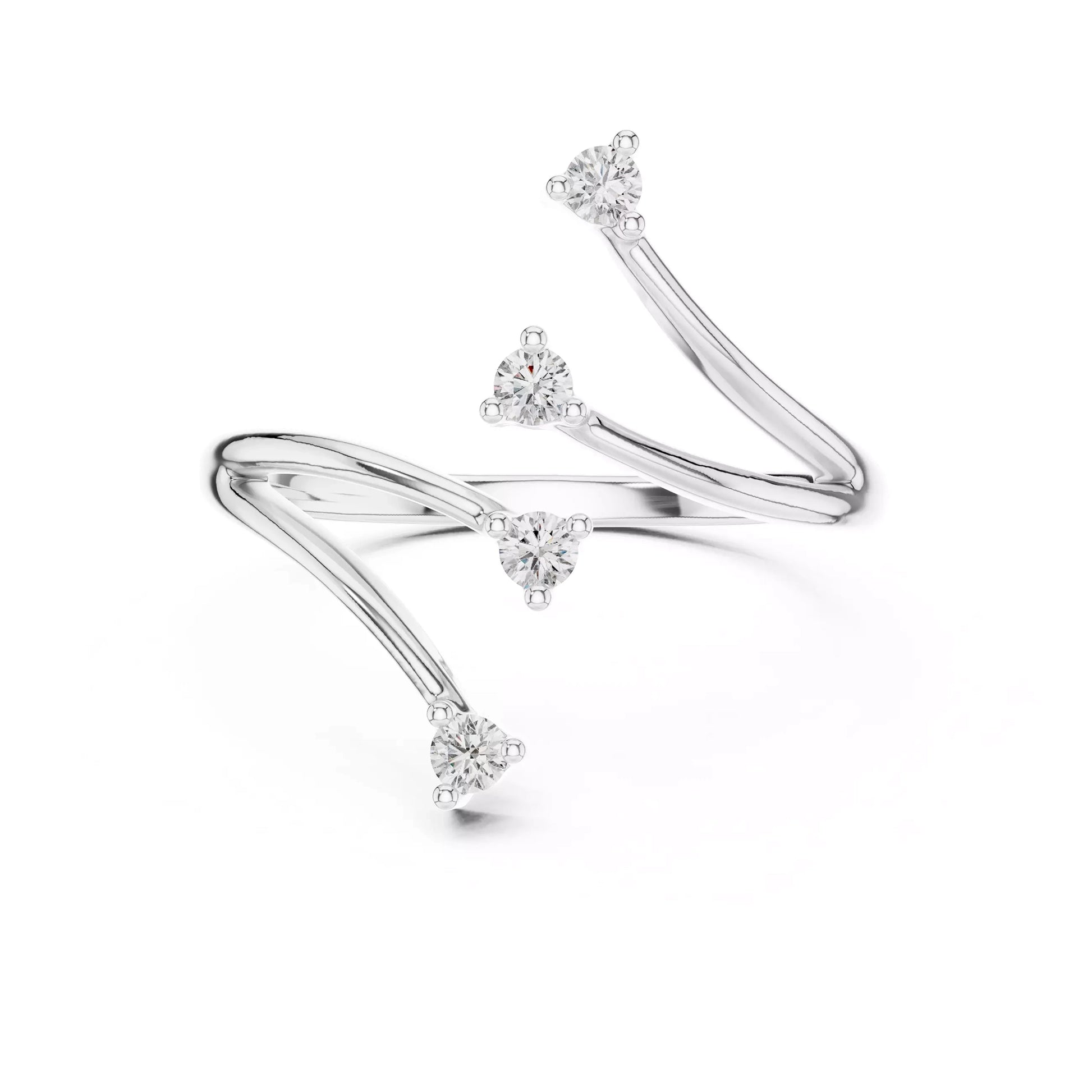 Pinky Multi Stone Round Open Ring