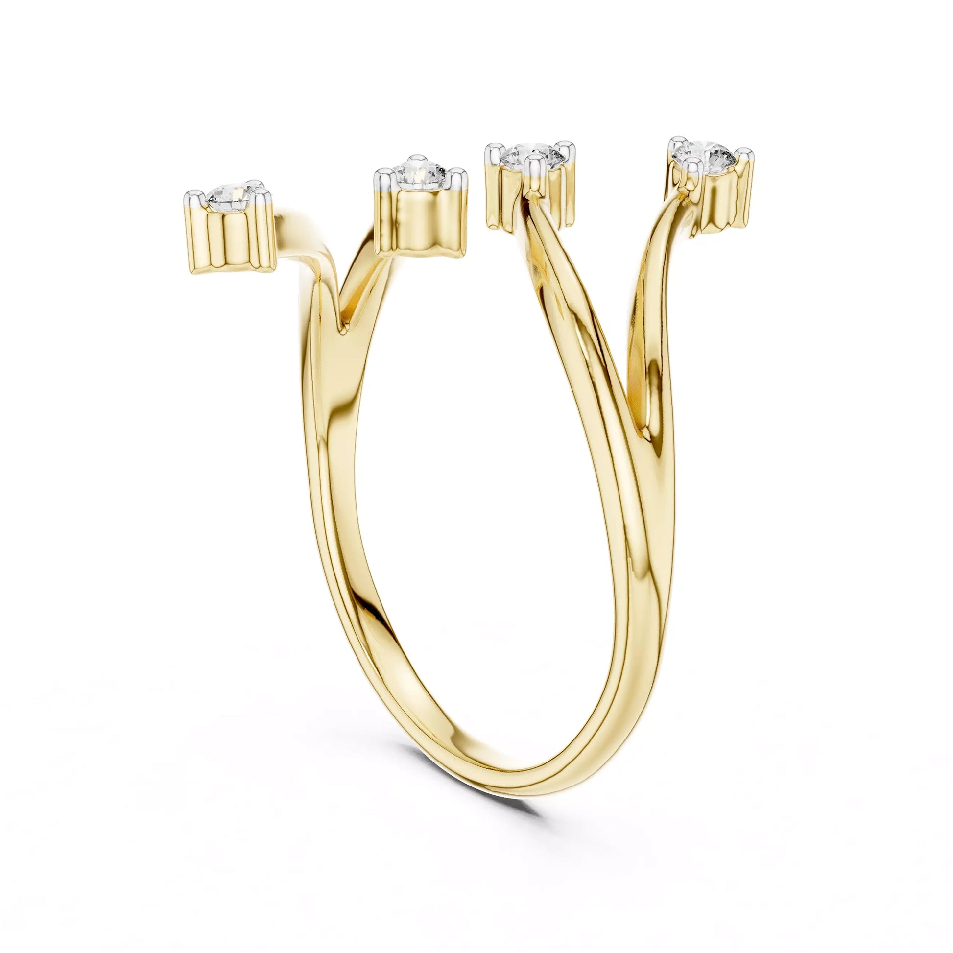Pinky Multi Stone Round Open Ring