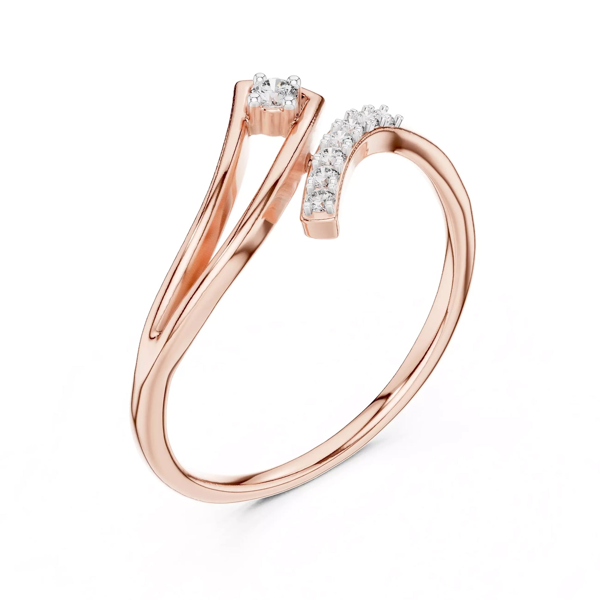 Pinky Wave Slim Ring