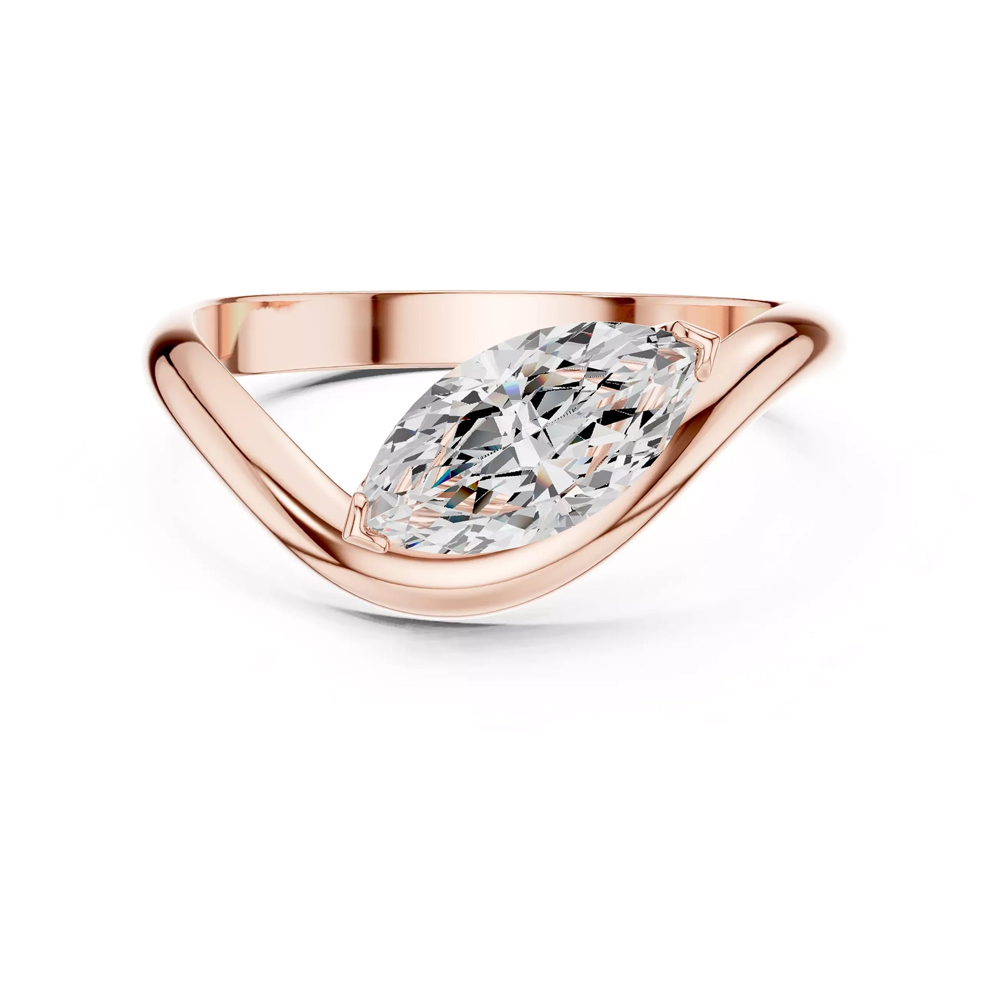 Pinky Marquise Open Ring
