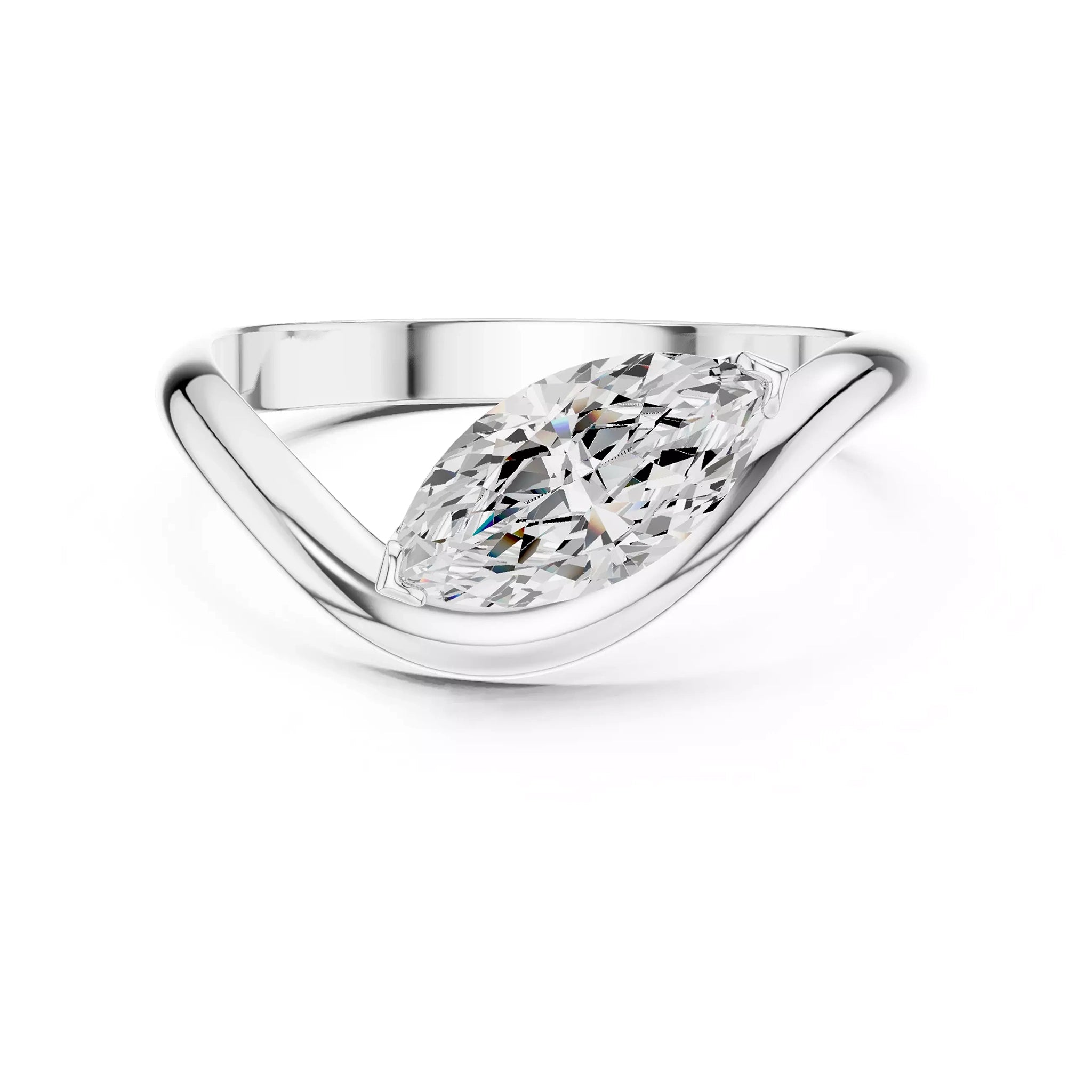 Pinky Marquise Open Ring