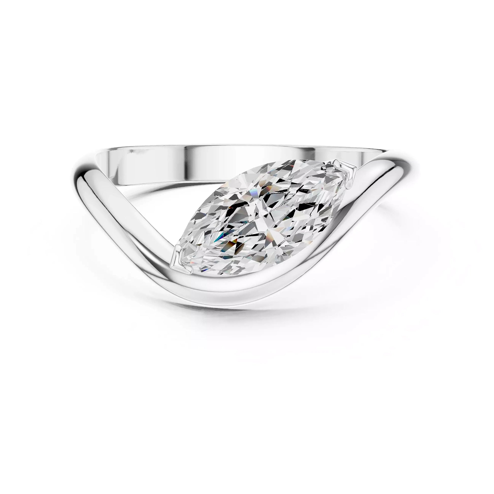 Pinky Marquise Open Ring