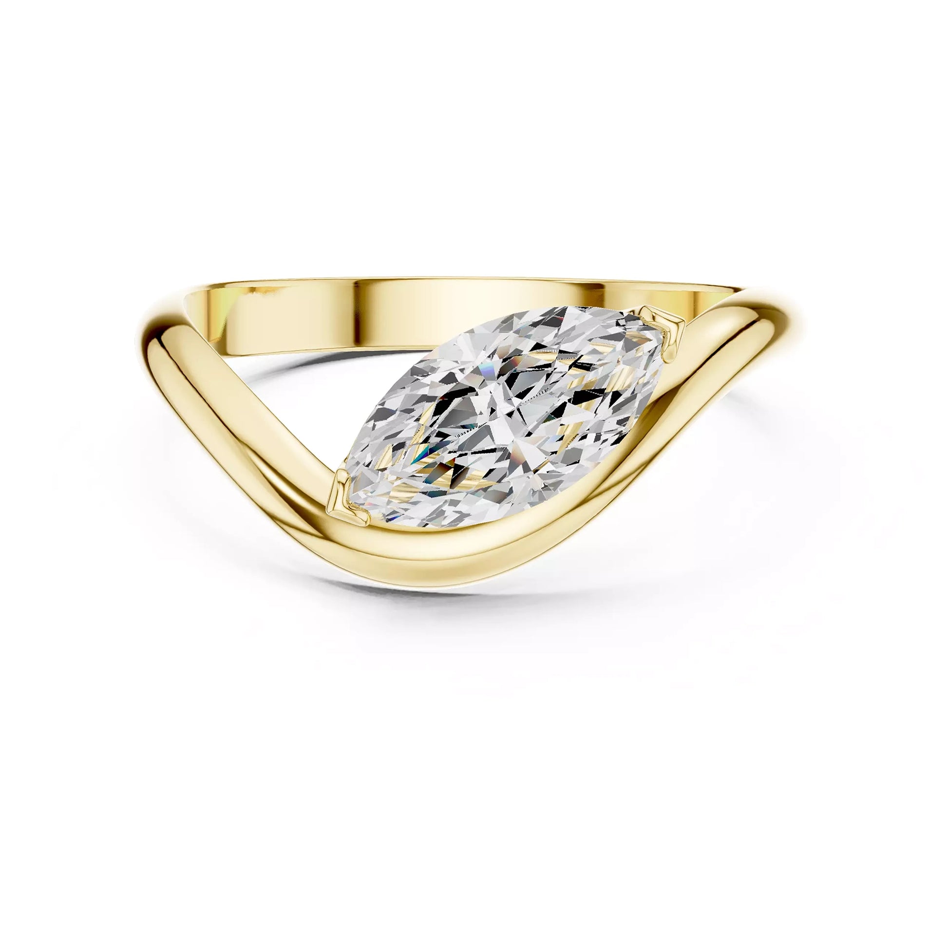Pinky Marquise Open Ring
