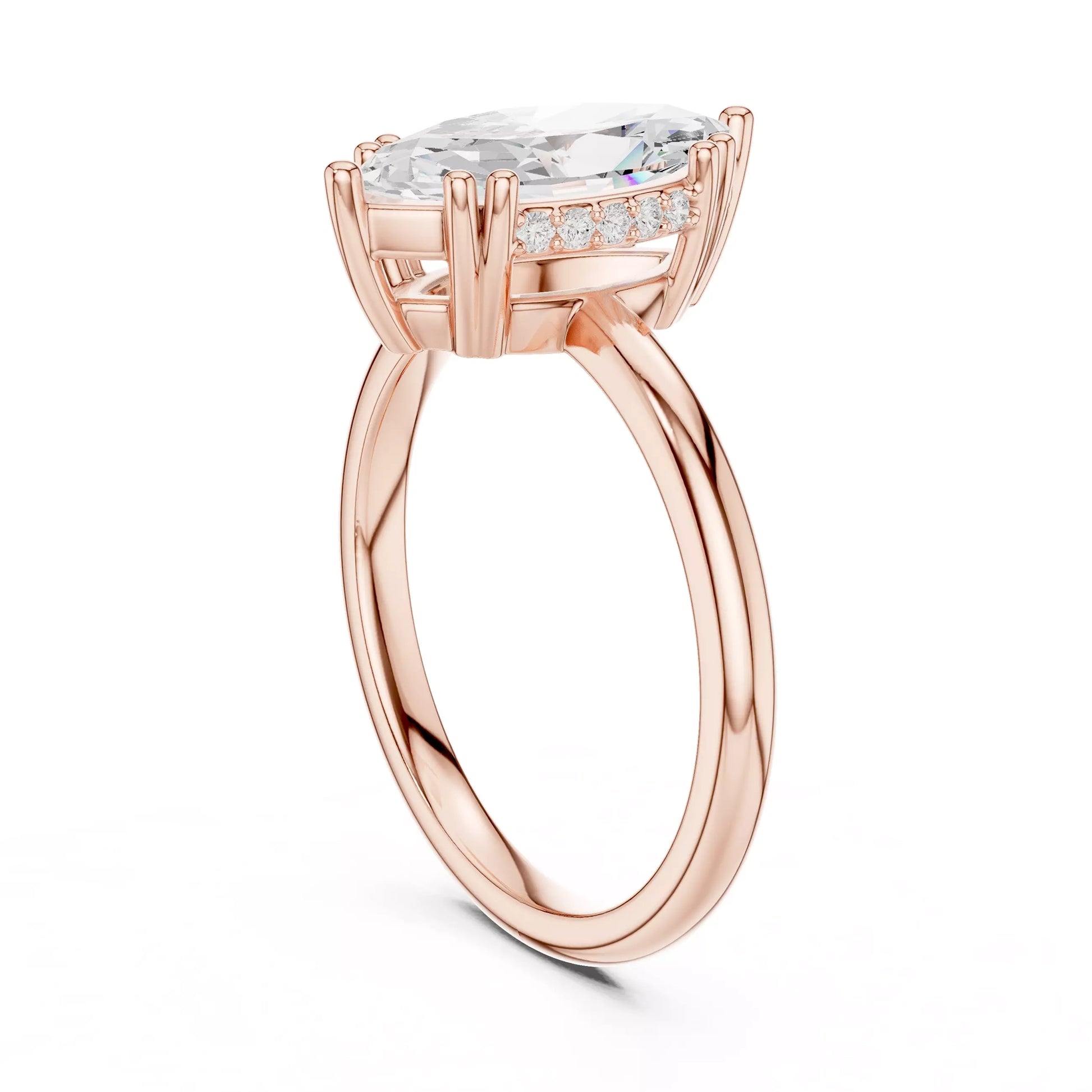 Marquise Hidden Halo Ring