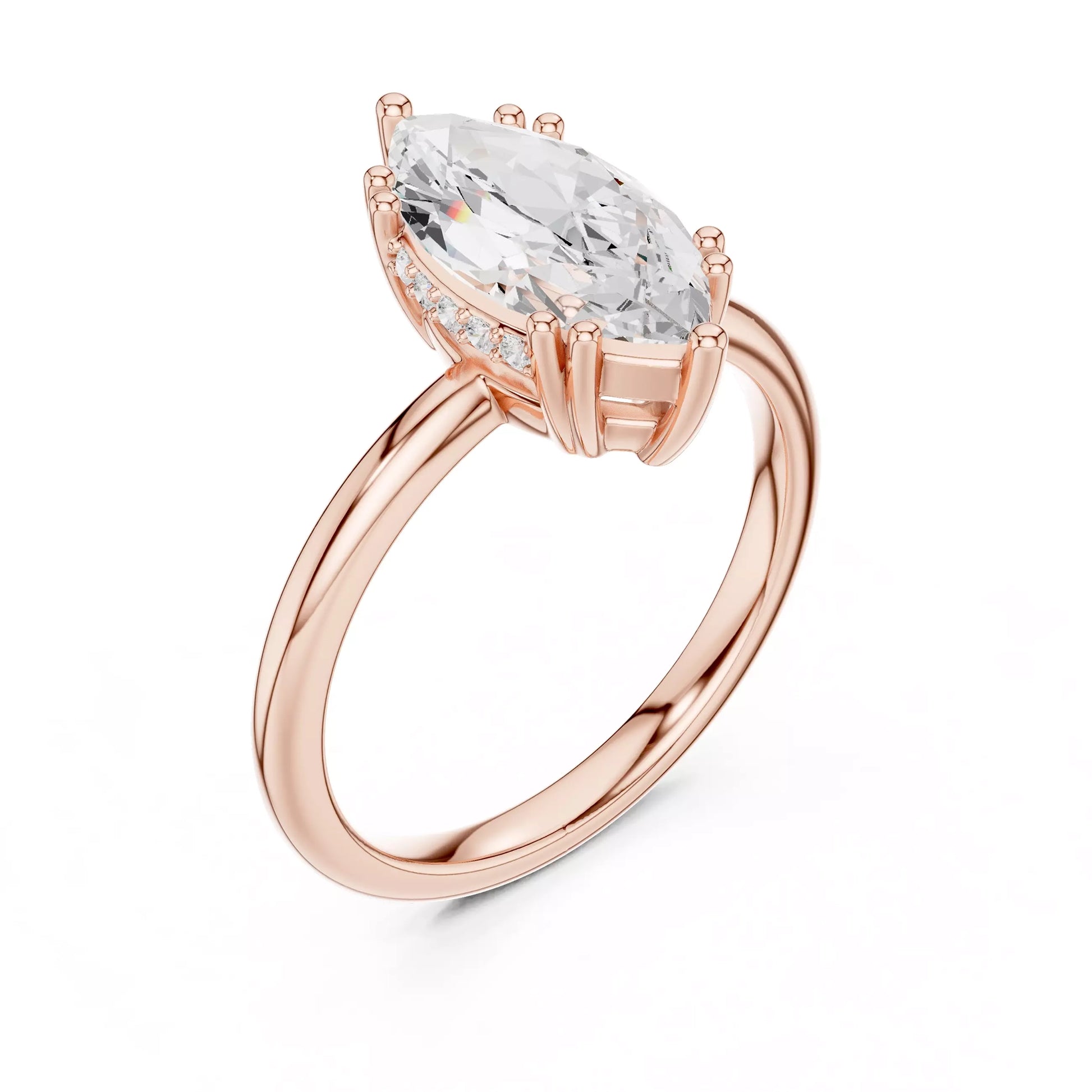 Marquise Hidden Halo Ring