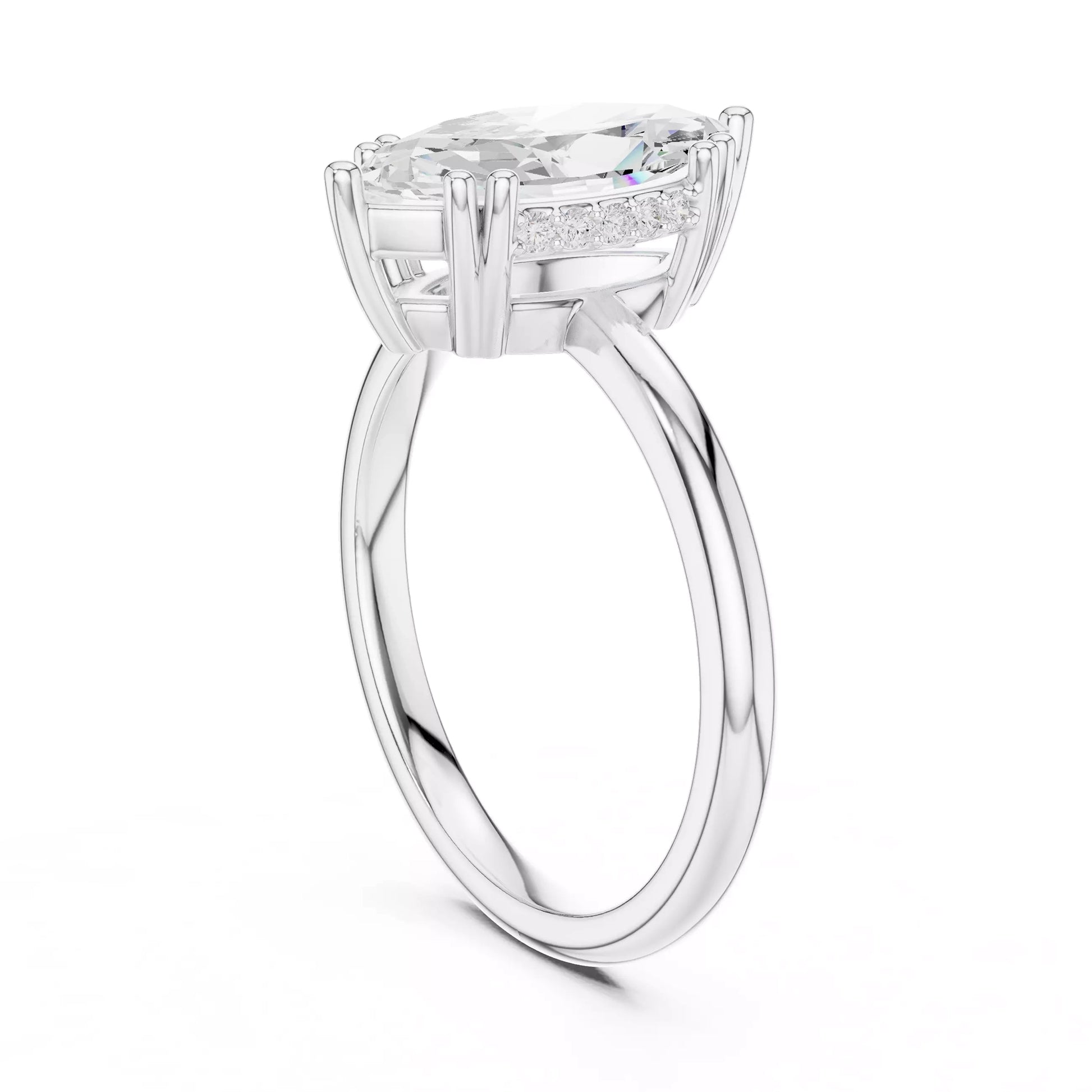 Marquise Hidden Halo Ring