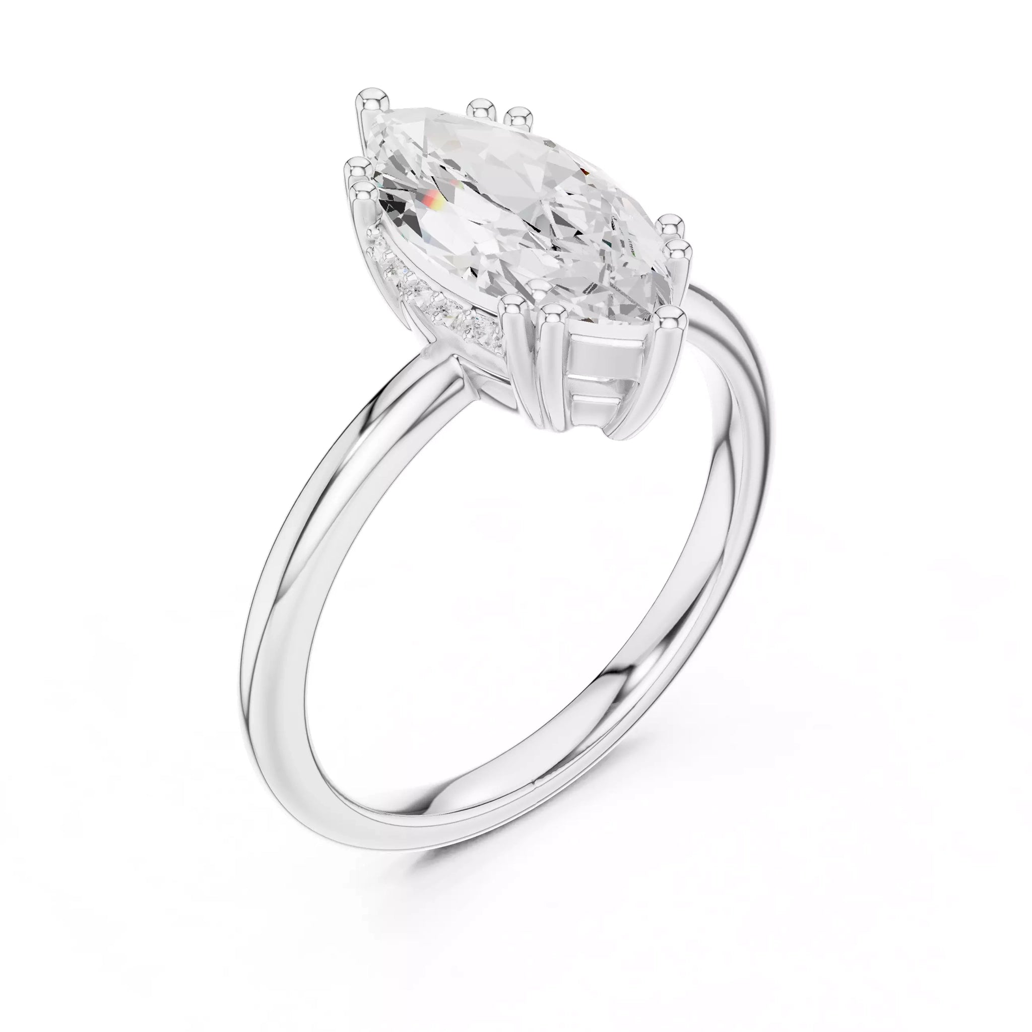 Marquise Hidden Halo Ring