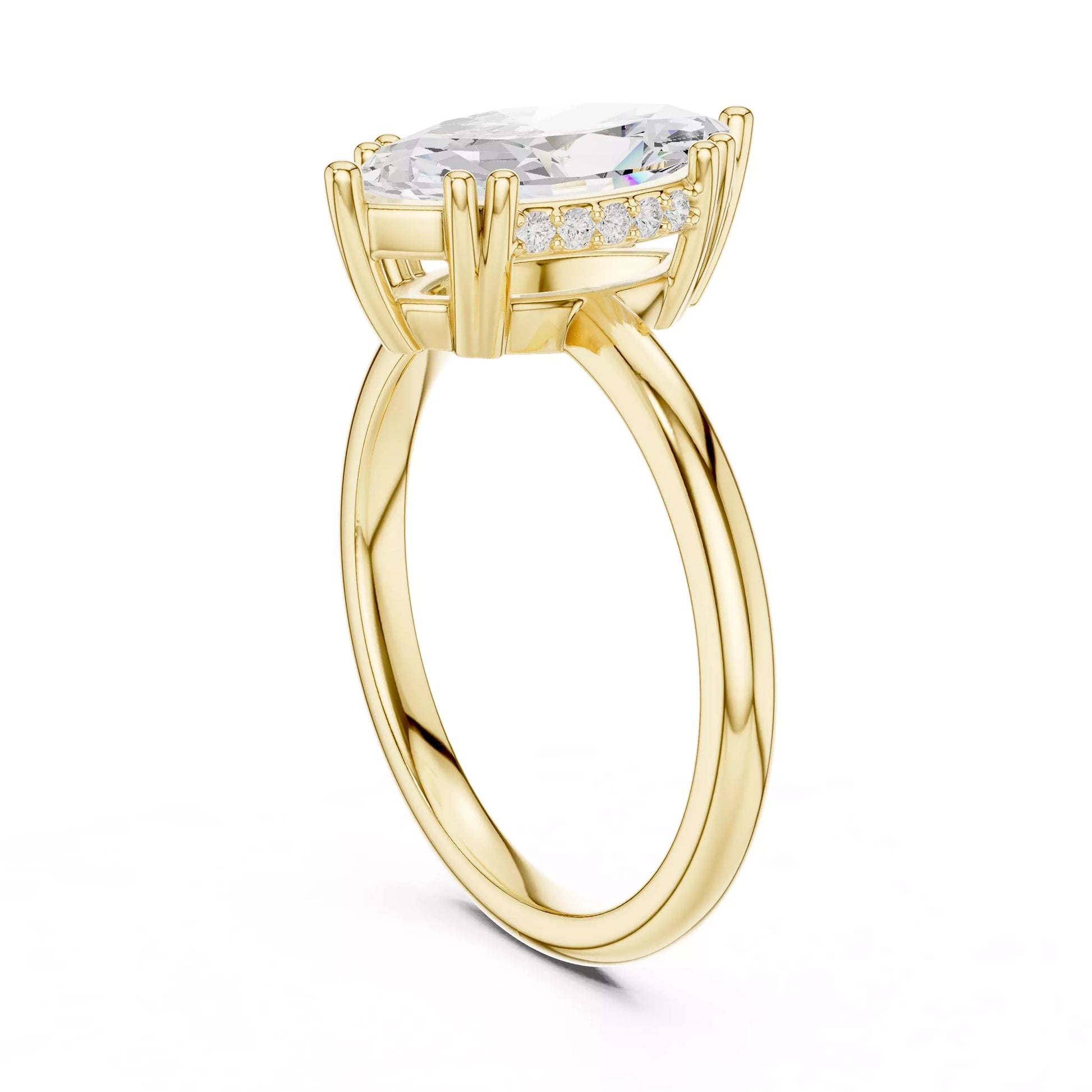 Marquise Hidden Halo Ring