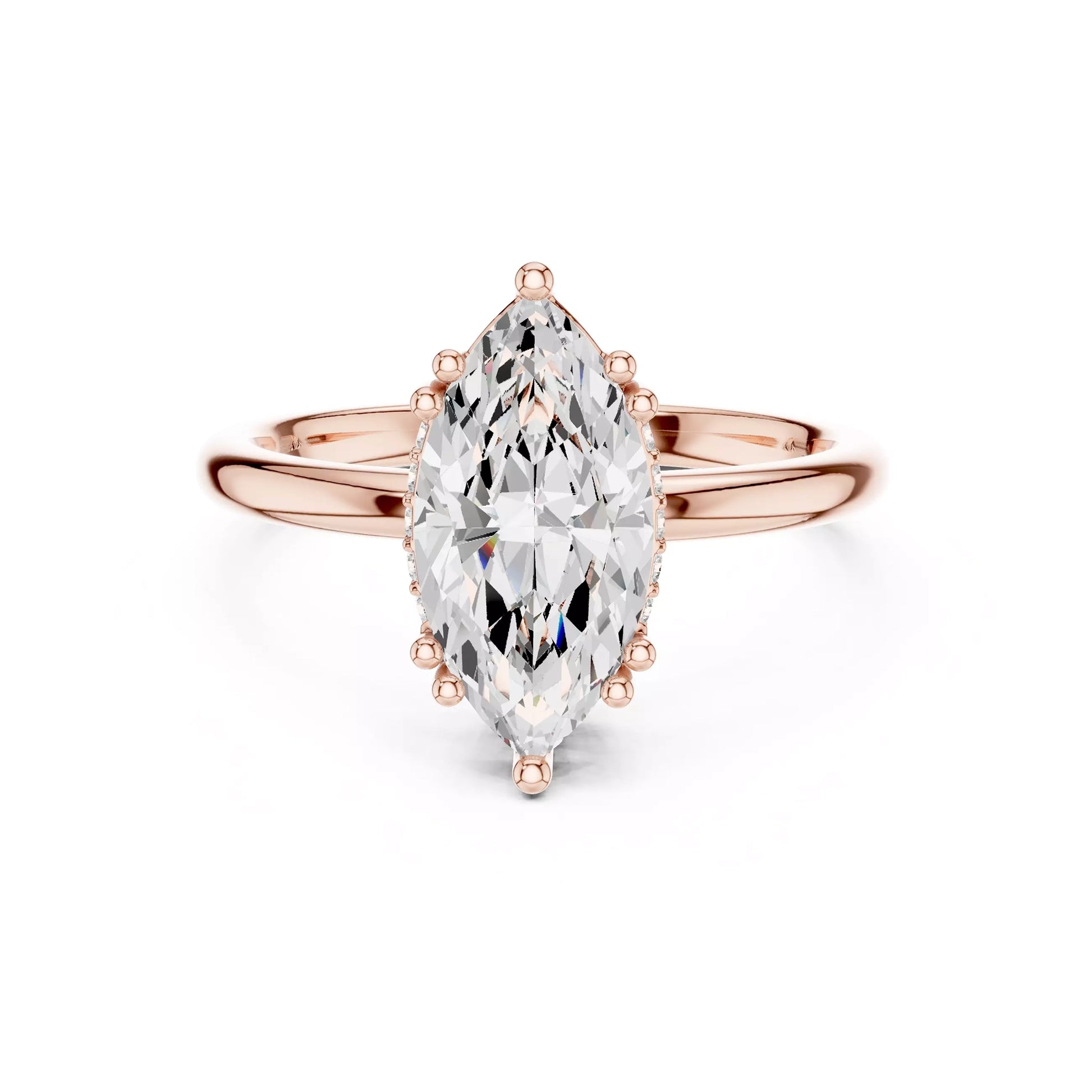 Marquise Hidden Halo Ring