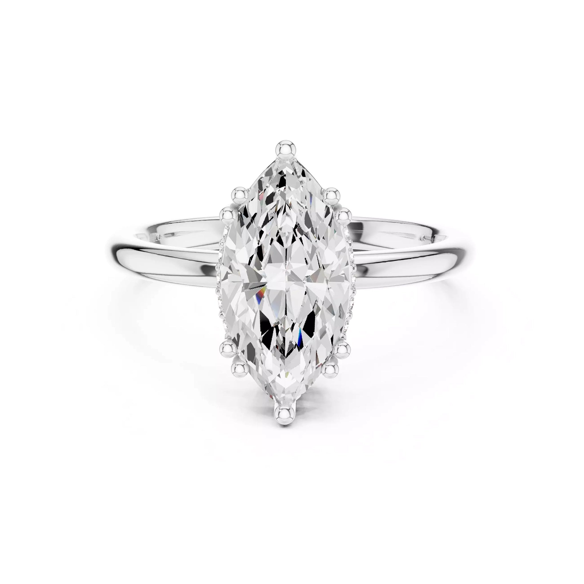 Marquise Hidden Halo Ring